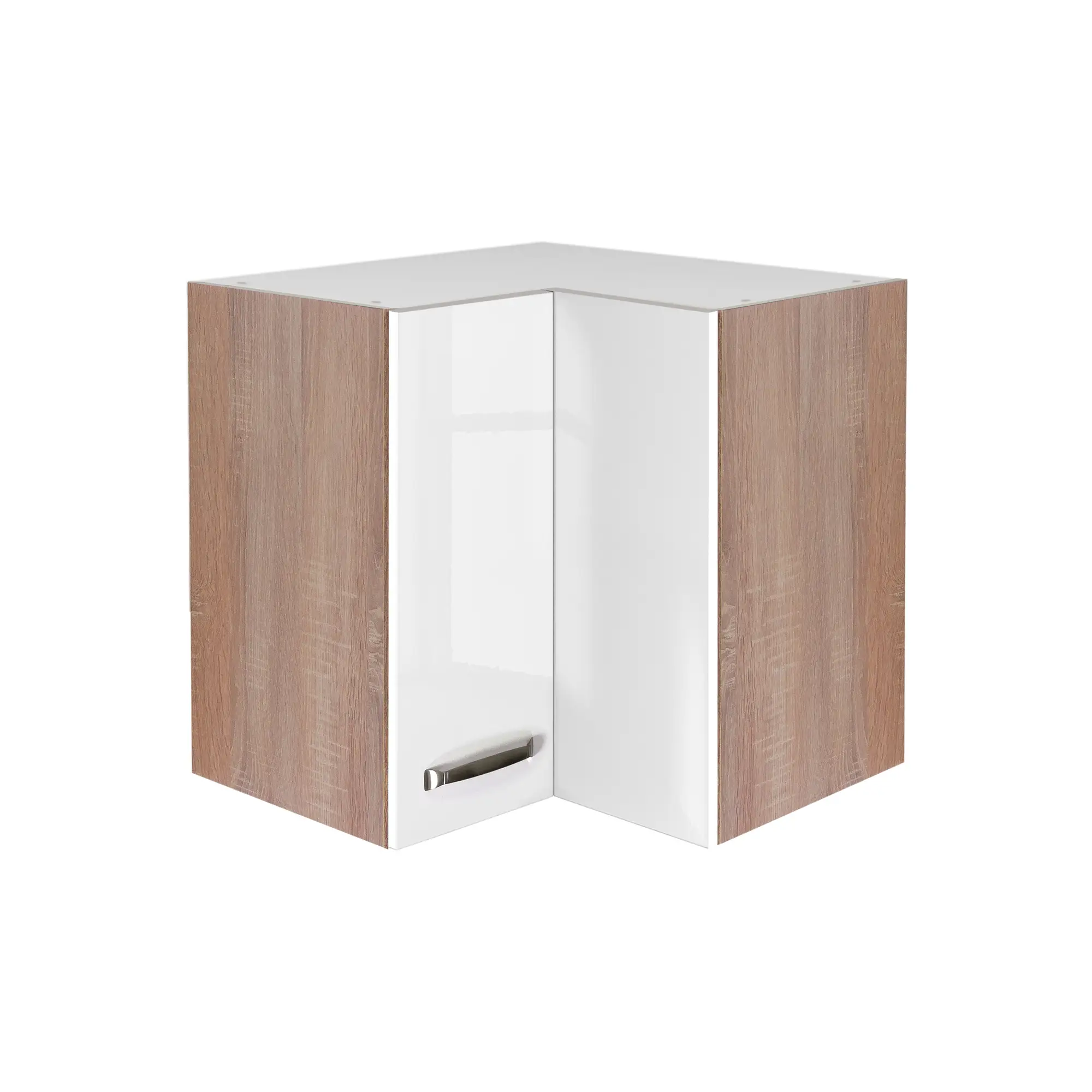 Eck-Hängeschrank Flex-Well Valero 60 x 60 cm Weiß Hochglanz