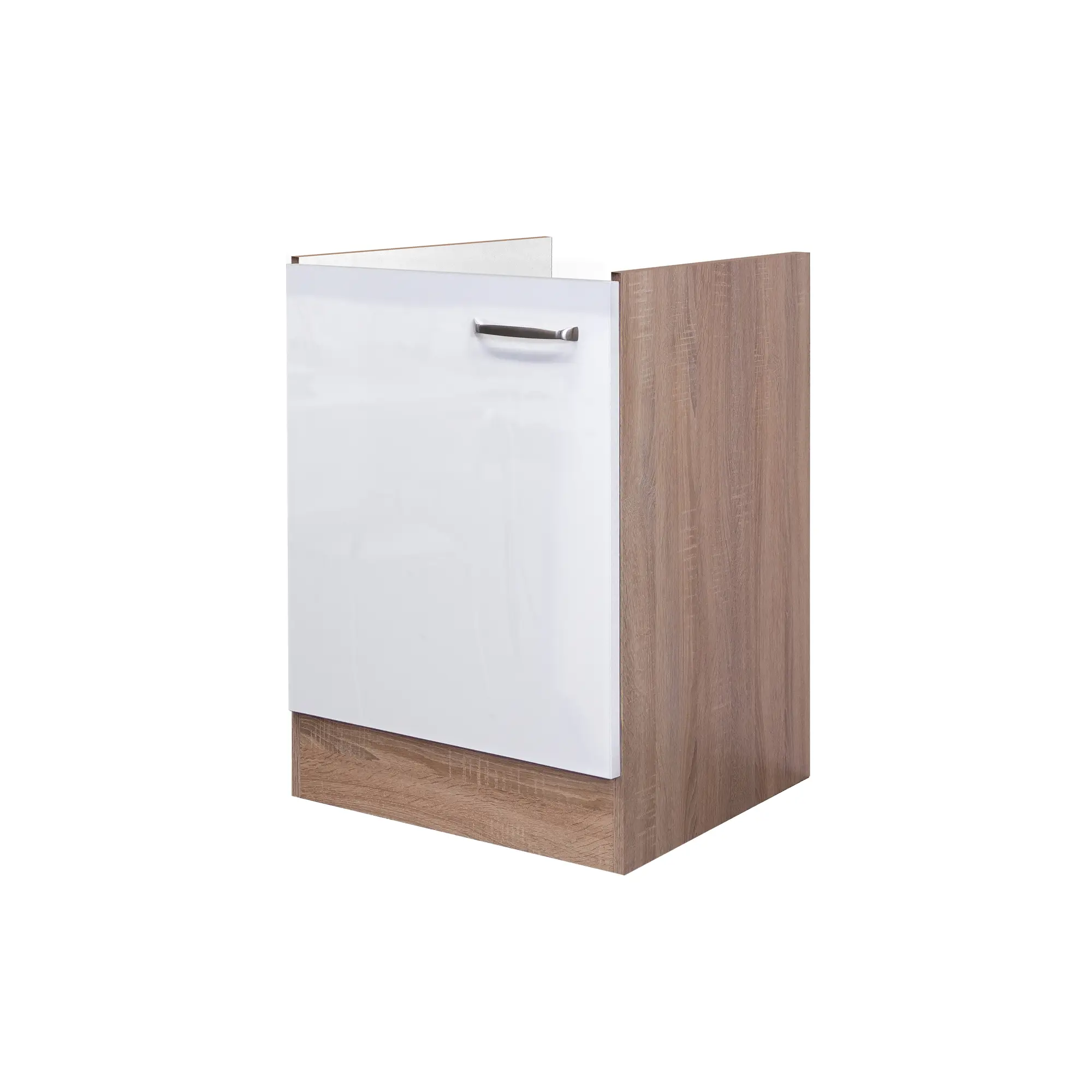 Spülenschrank Flex-Well Valero 50 cm Weiß Hochglanz