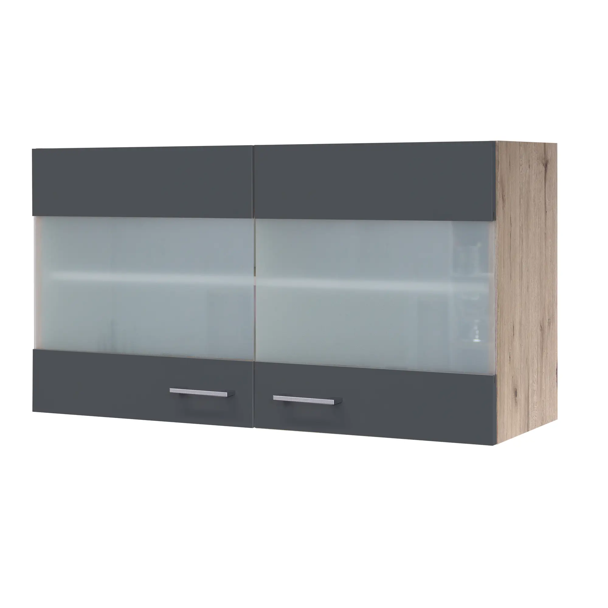 Hängeschrank mit Glastüren Flex-Well Tiago 100 cm Basaltgrau