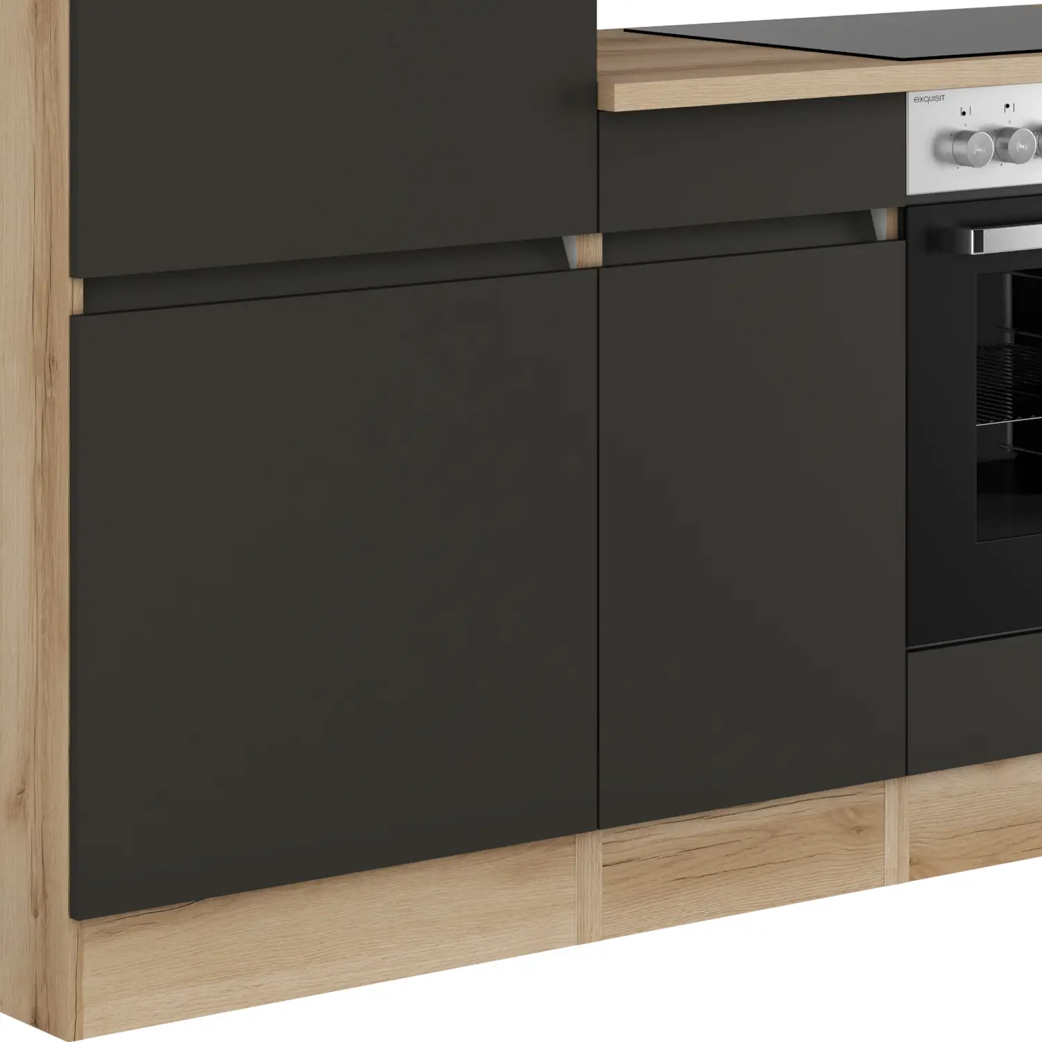 Küchenzeile mit E-Geräten 270 cm Anthrazit
