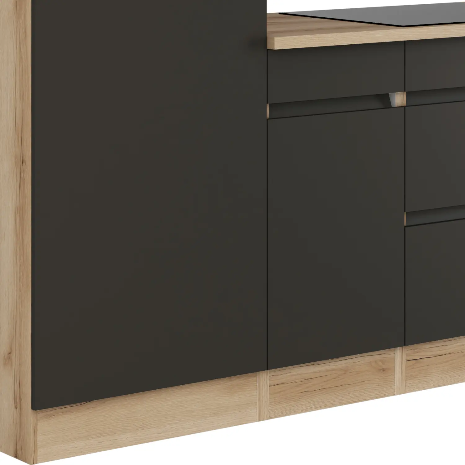 Küchenzeile mit Geräten OPTIFIT Noah 270 cm Anthrazit