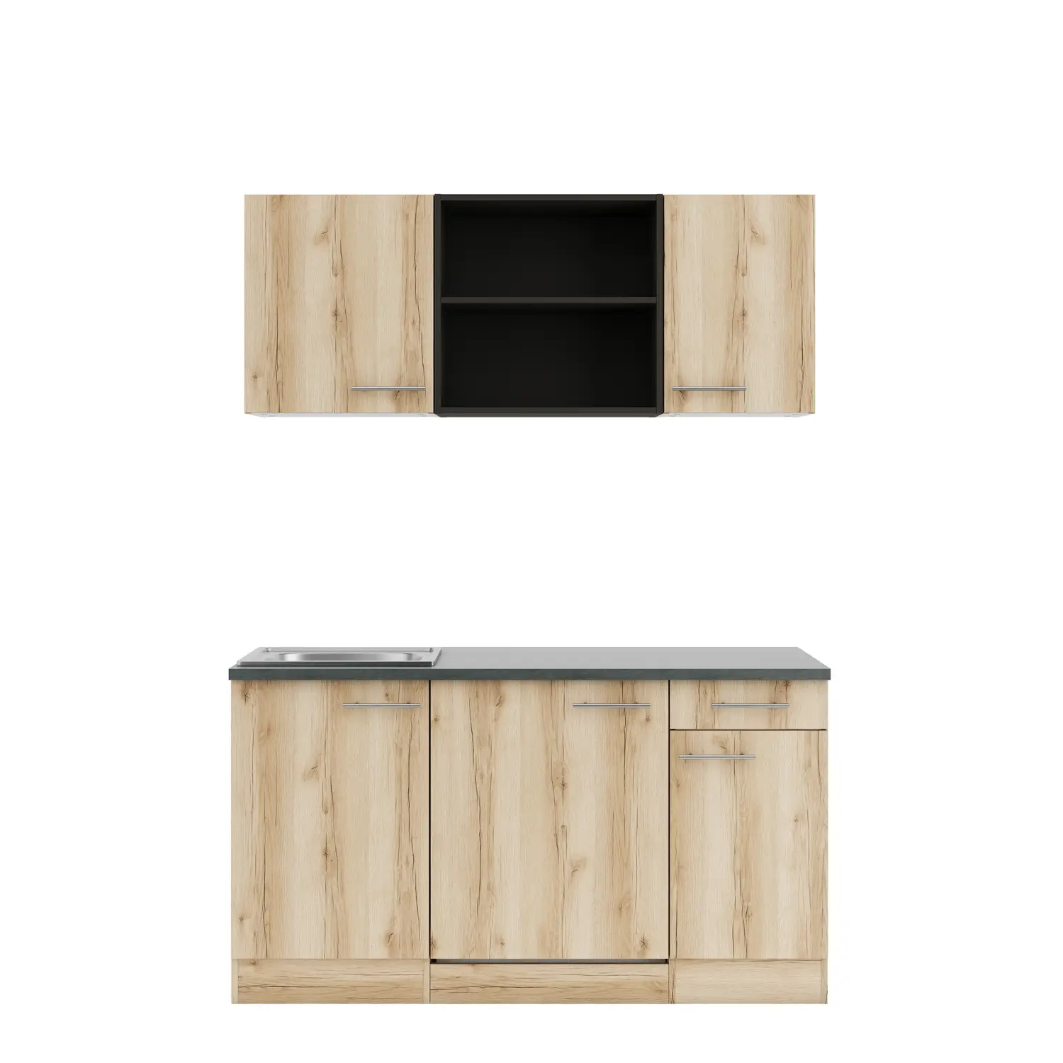 Küchenzeile mit Geräten OPTIFIT Livorno 150 cm Wildeiche