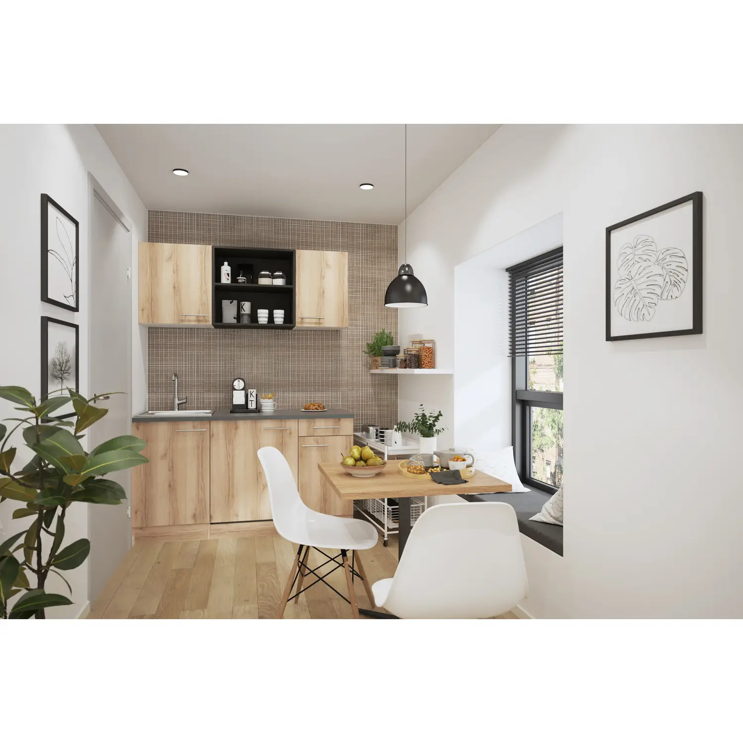 Küchenzeile mit Geräten OPTIFIT Livorno 150 cm Wildeiche