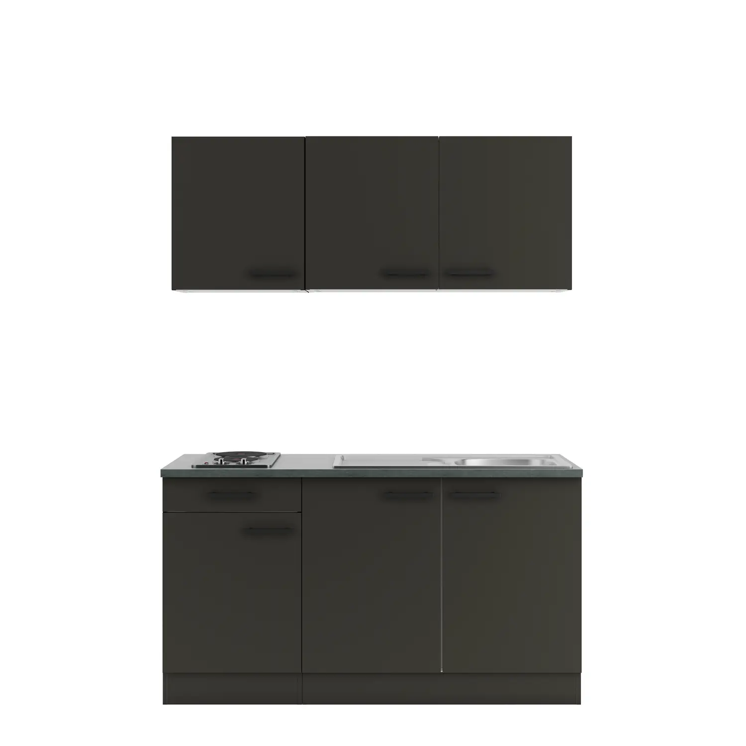 OPTIFIT Madrid Küchenzeile mit Geräten 150 cm Anthrazit