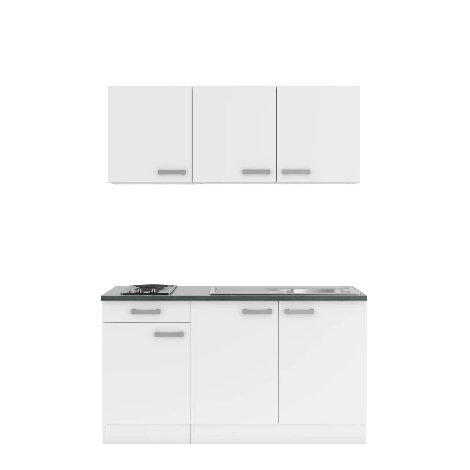 Küchenzeile Oslo mit Geräten Weiß 150 cm