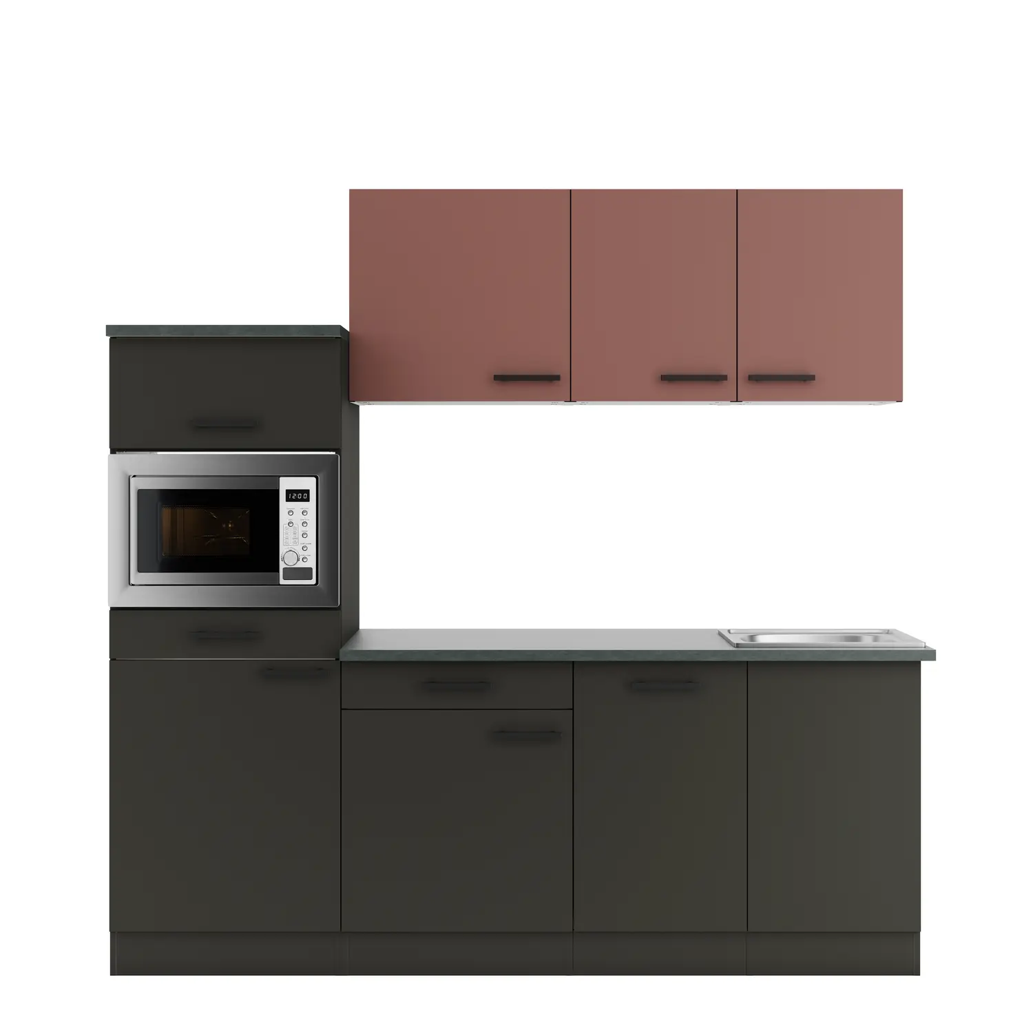 Küchenzeile mit Geräten OPTIFIT Madrid / Nizza 210 cm 