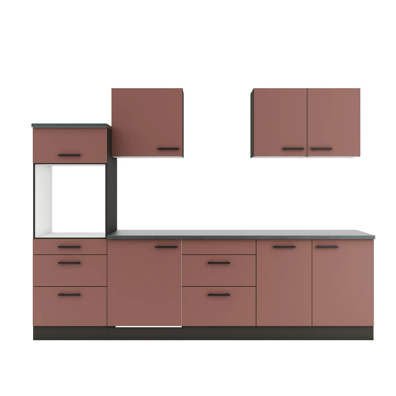 OPTIFIT Nizza Küchenzeile ohne Geräte 270 cm Rostrot