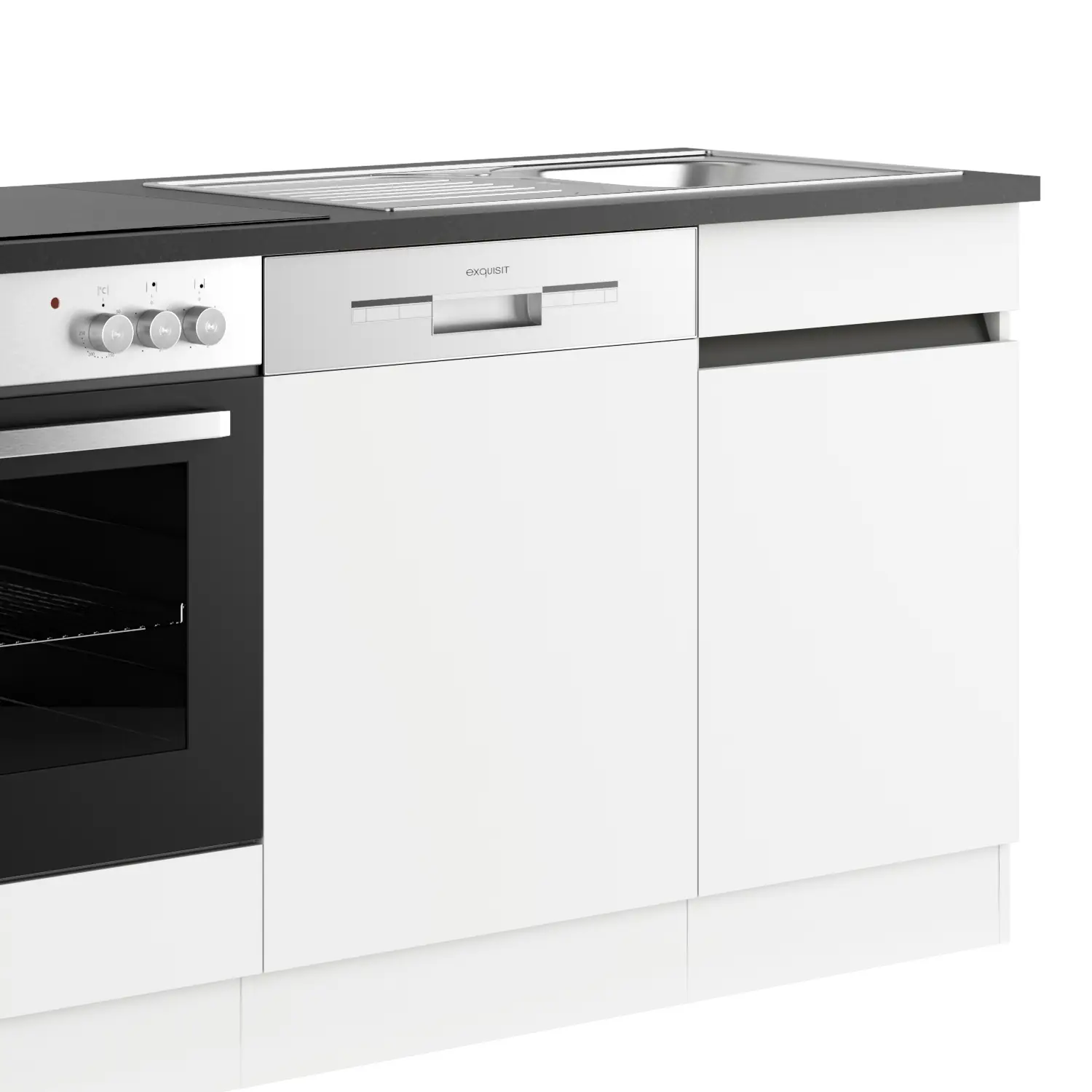 Küchenzeile ohne E-Geräte 210 cm Weiß