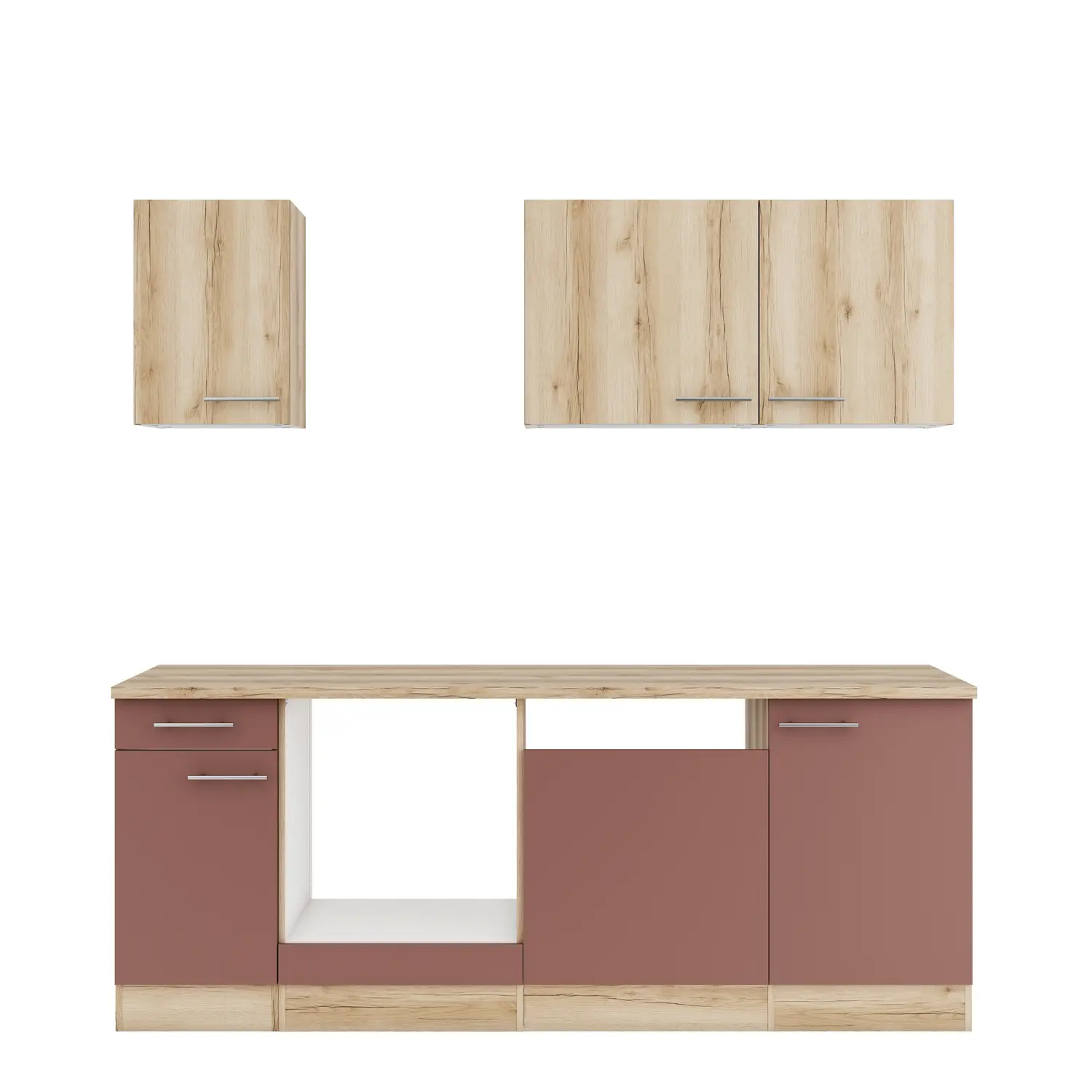 Küchenzeile ohne Geräte OPTIFIT Bari / Livorno 210 cm 