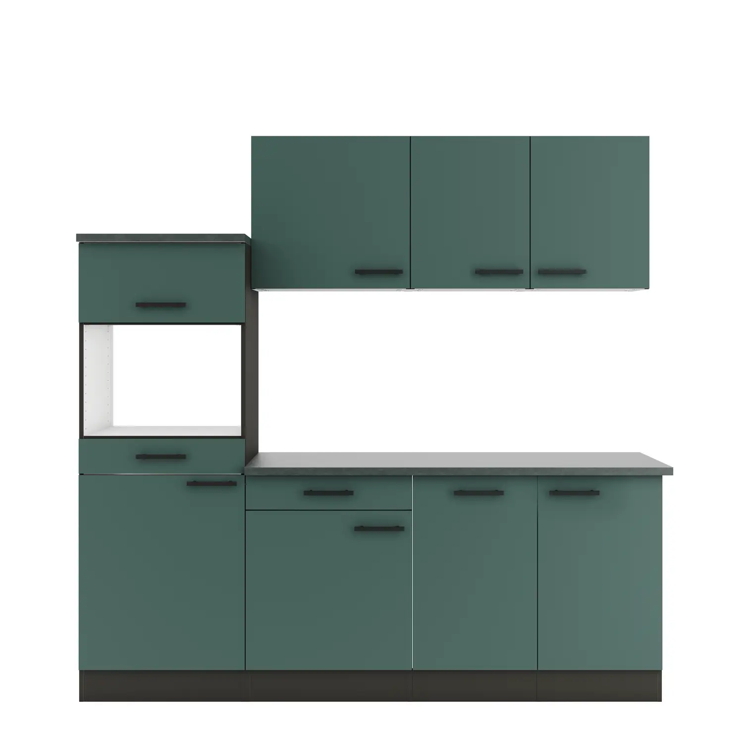 Küchenzeile OPTIFIT Verona ohne Geräte 210 cm Steingrün