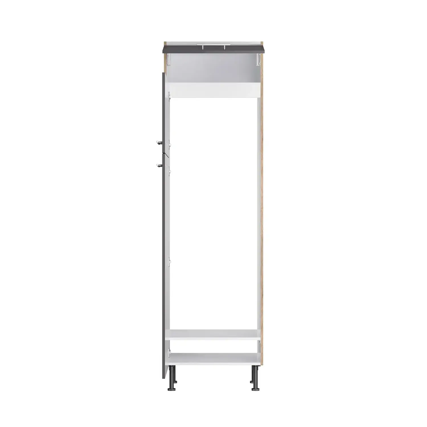 Hochschrank für Kühl-Gefrier-Kombination OPTIFIT Jonte 60 cm Anthrazit Glanz