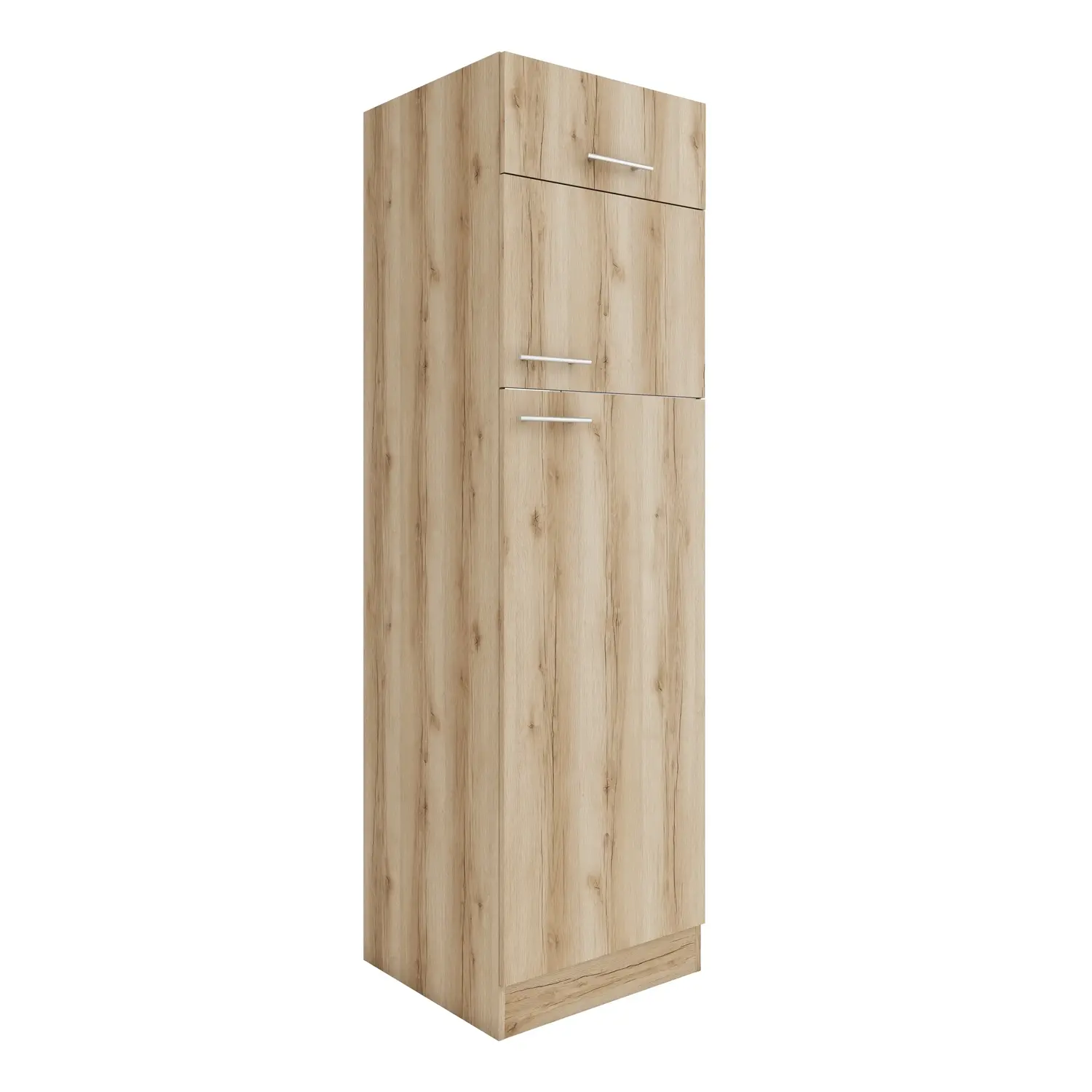 Hochschrank für Kühl-Gefrier-Kombination OPTIFIT Livorno 60 cm Wildeiche