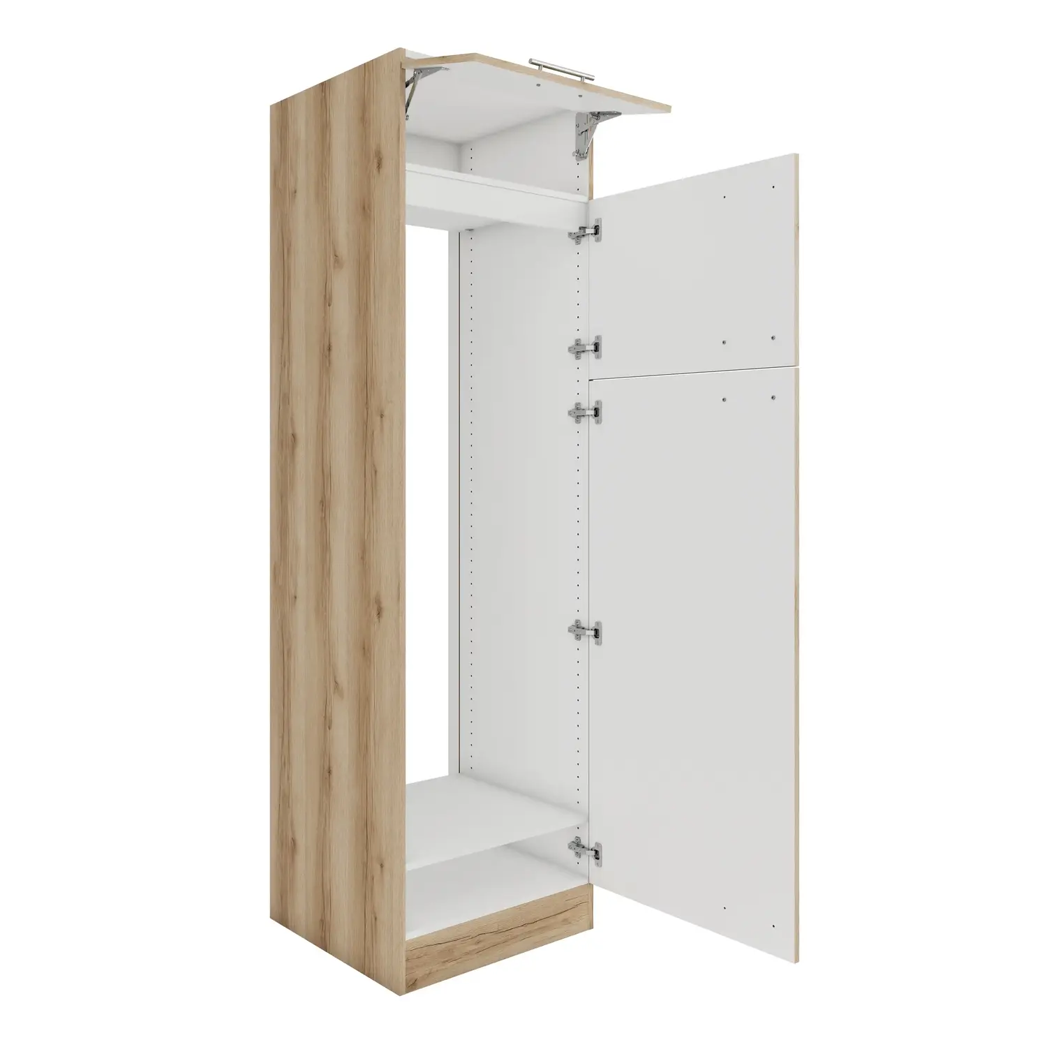 Hochschrank für Kühl-Gefrier-Kombination OPTIFIT Livorno 60 cm Wildeiche