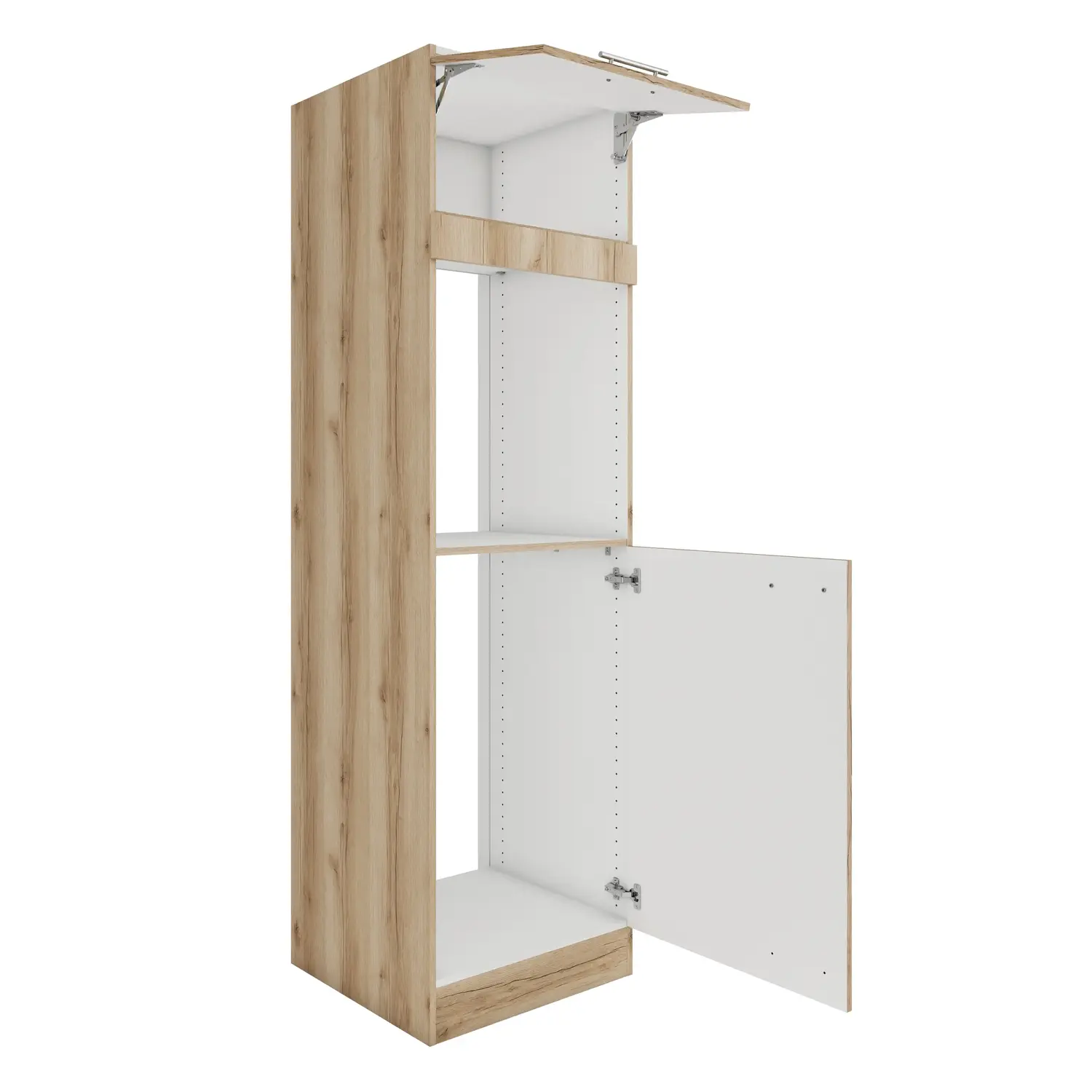 Hochschrank für Backofen und Kühlschrank OPTIFIT Livorno 60 cm Wildeiche