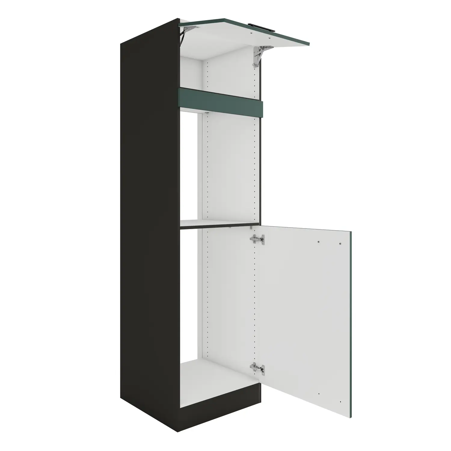 Hochschrank für Backofen und Kühlschrank OPTIFIT Verona 60 cm Steingrün