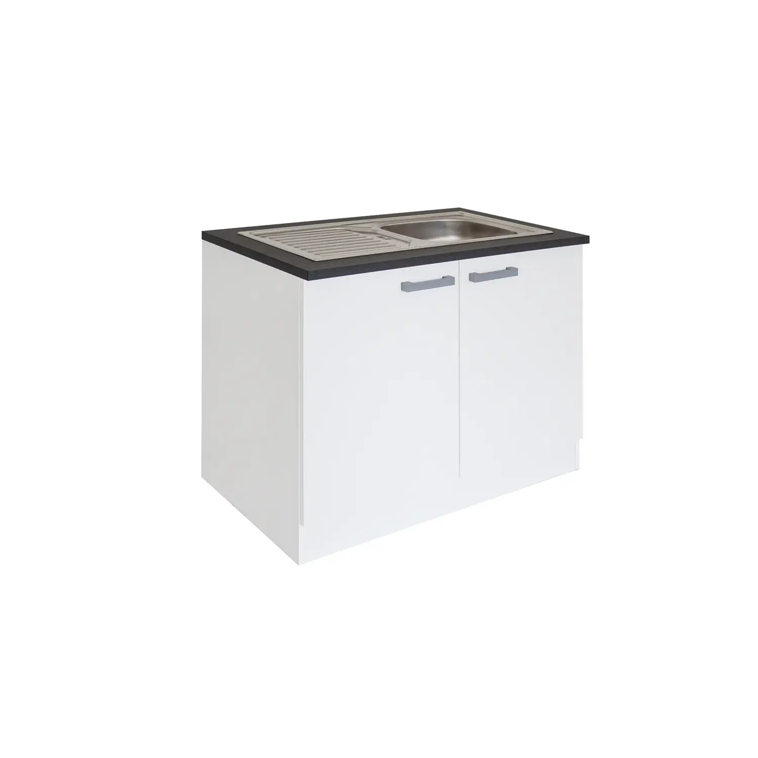 Spülenschrank mit Einbauspüle OPTIFIT Salo 100 cm Weiß