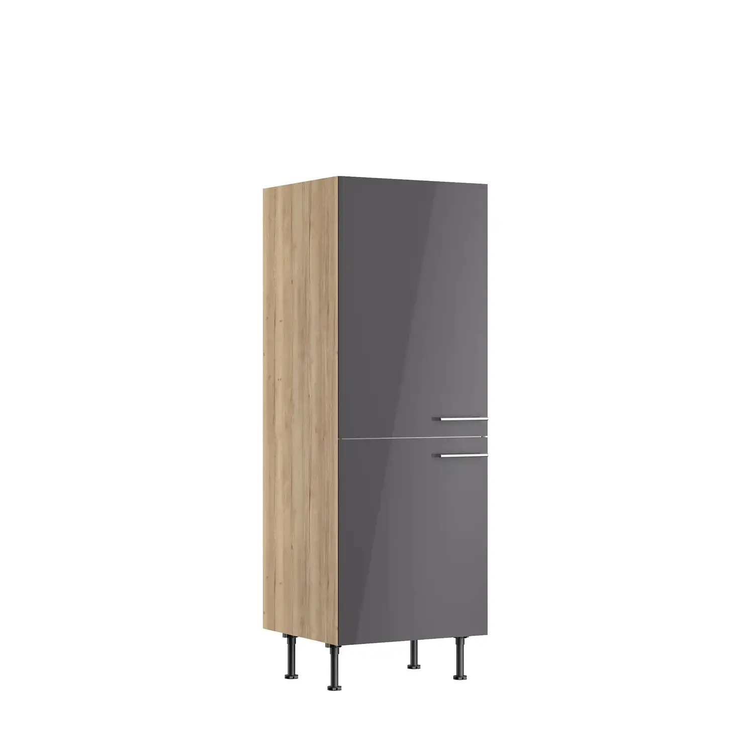 Midischrank für Kühlschrank OPTIFIT Jonte 60 cm Anthrazit Glanz