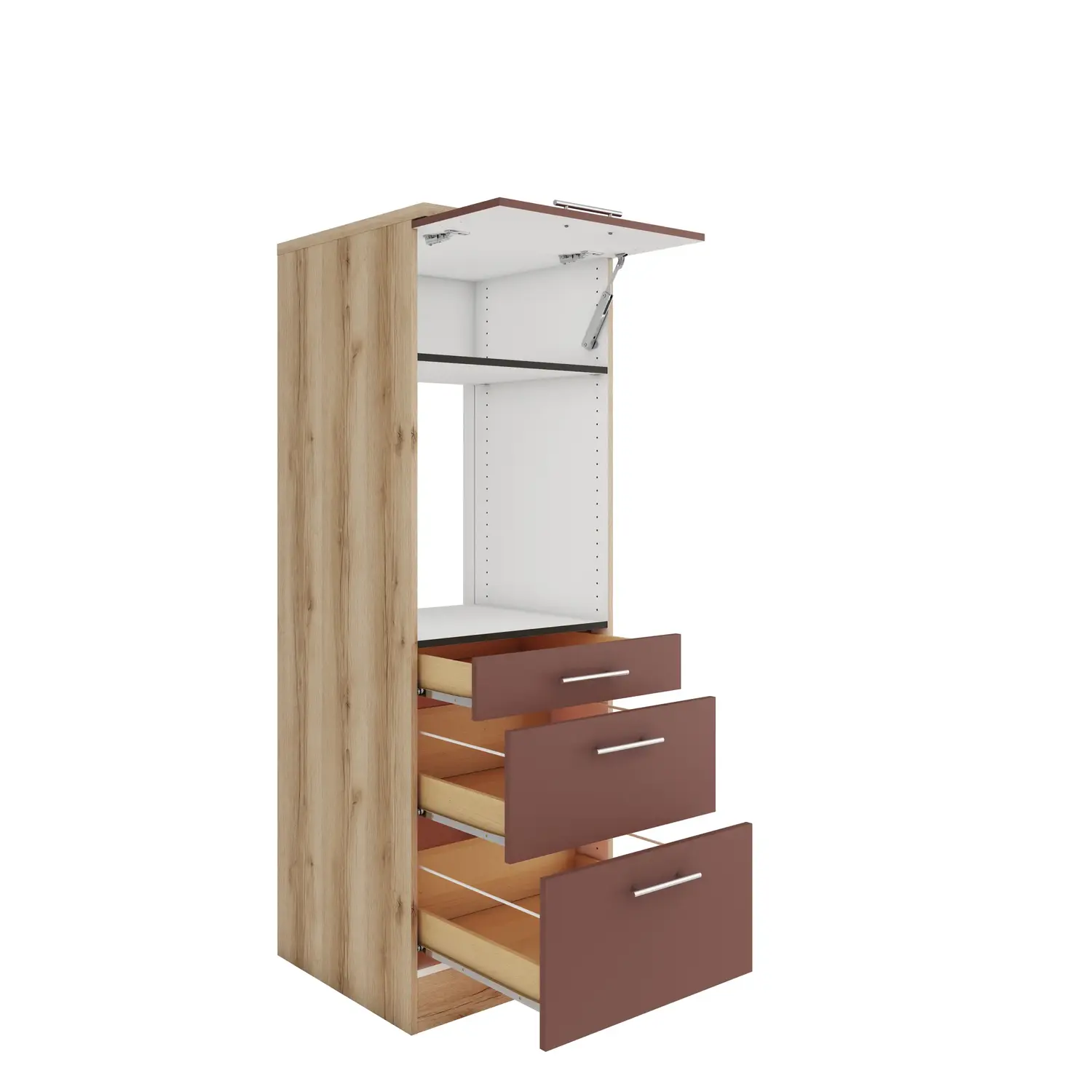 Midischrank für Backofen OPTIFIT Bari 60 cm Rostrot