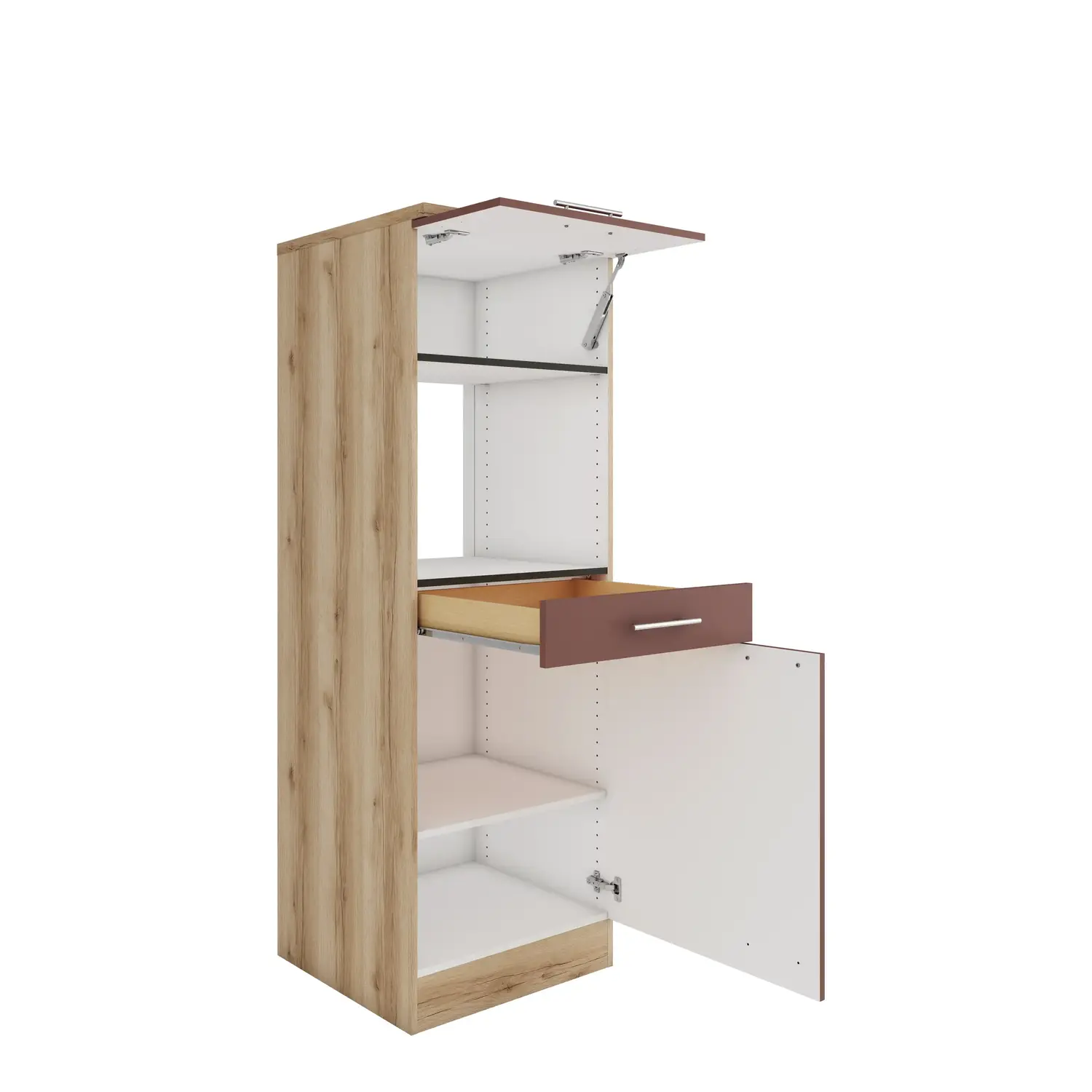 Midischrank für Mikrowelle OPTIFIT Bari 60 cm Rostrot