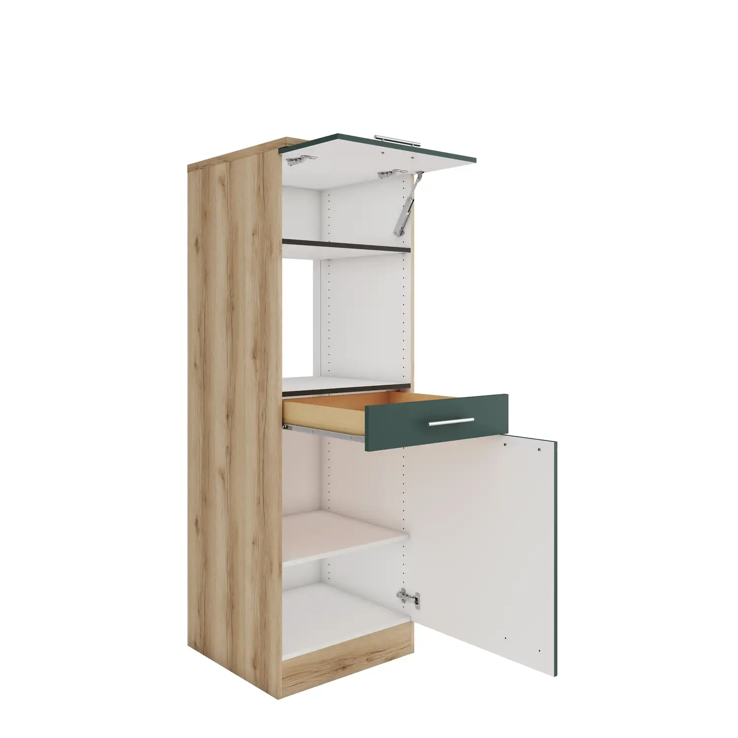 Midischrank für Mikrowelle OPTIFIT Savona 60 cm Steingrün