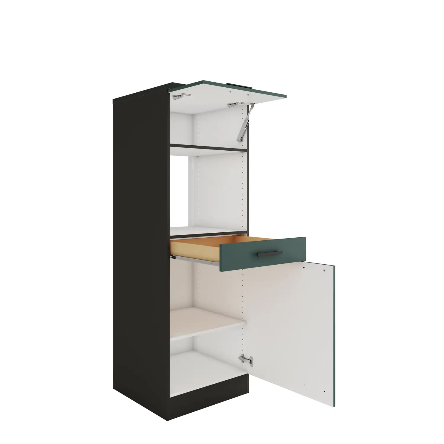 Midischrank für Mikrowelle OPTIFIT Verona 60 cm Steingrün