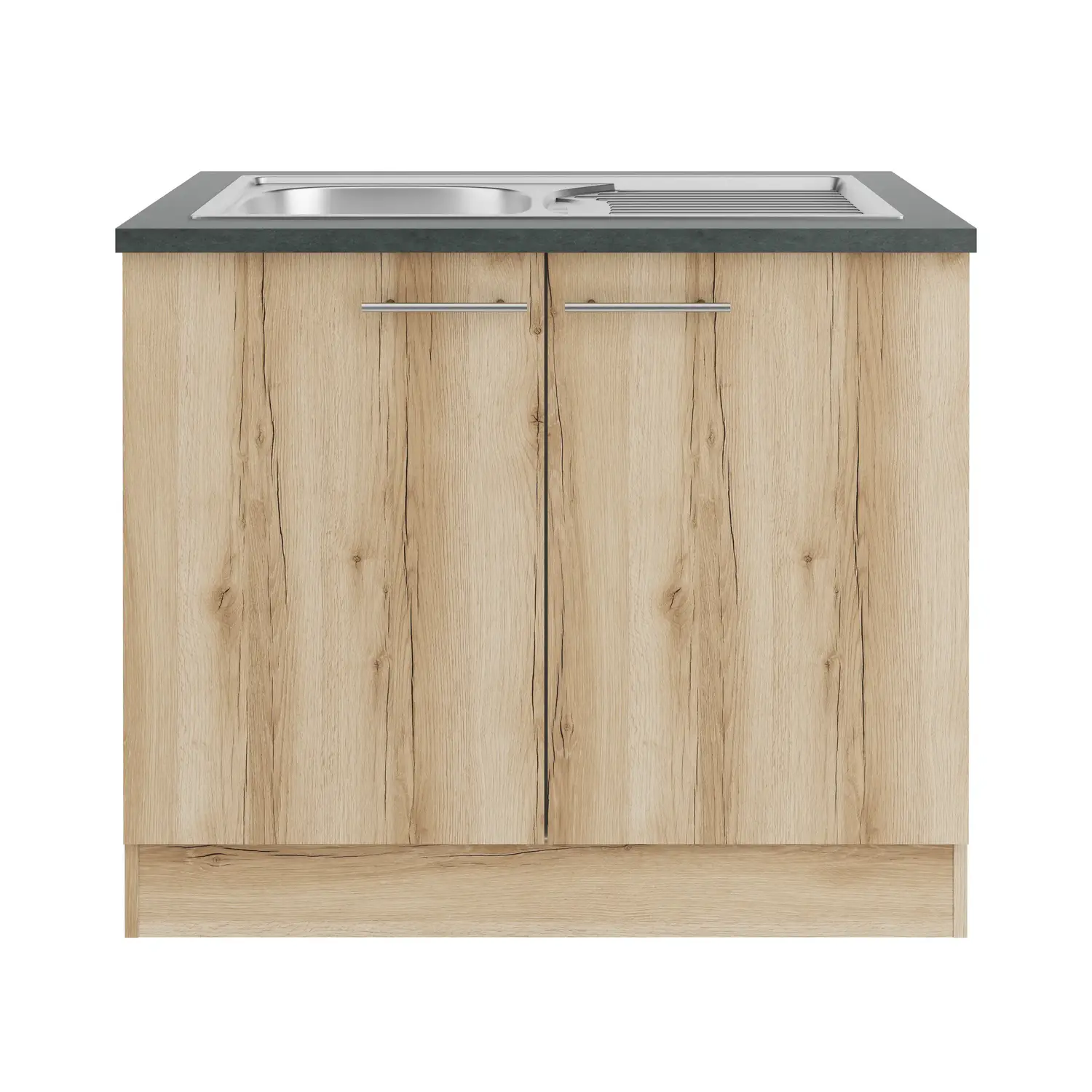 Spülenschrank mit Einbauspüle OPTIFIT Livorno 100 cm Wildeiche