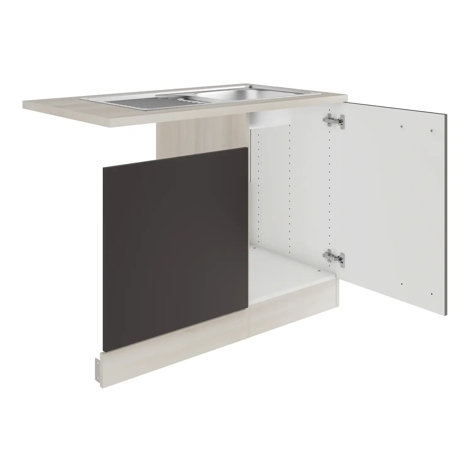 Spülenschrank-Set OPTIFIT Faro 110 cm Anthrazit