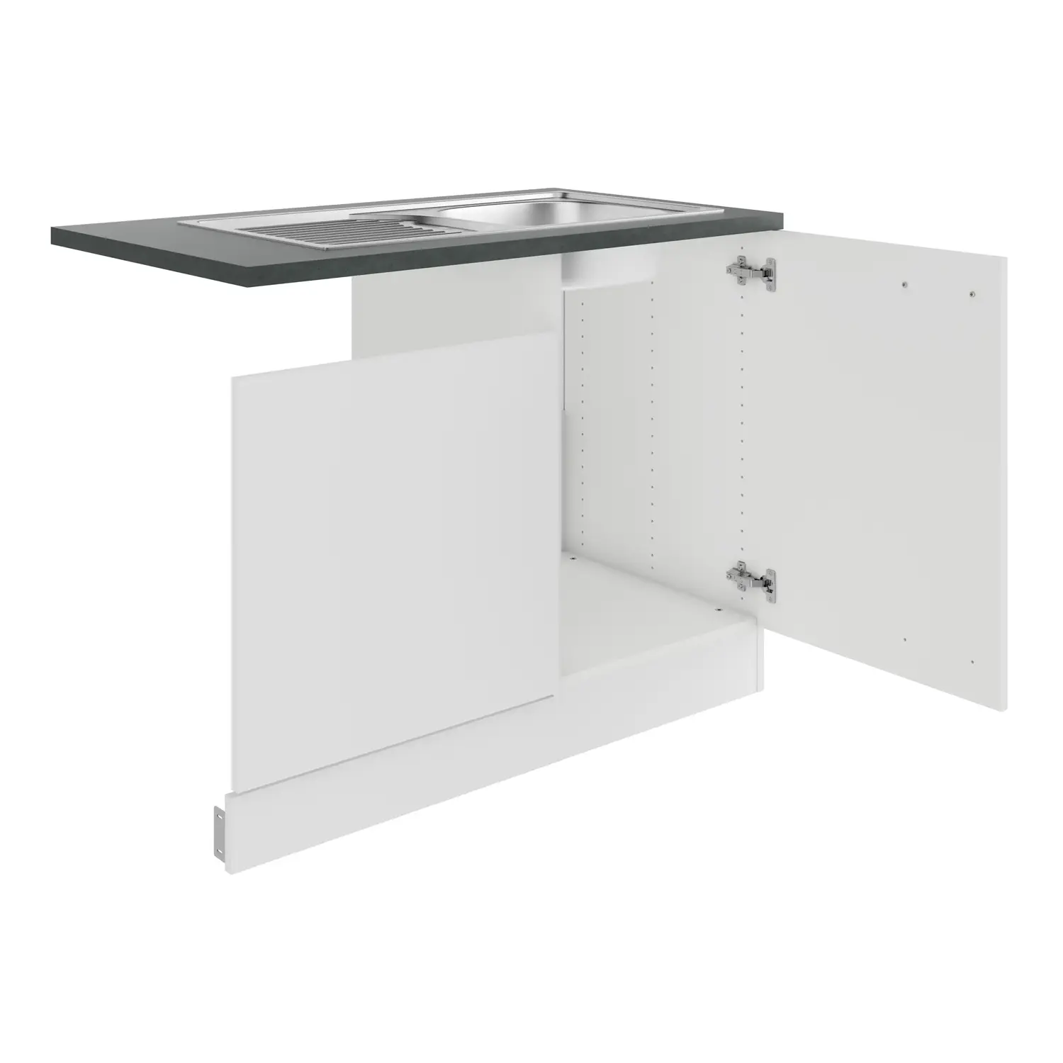 Spülenschrank-Set OPTIFIT Oslo 110 cm Weiß