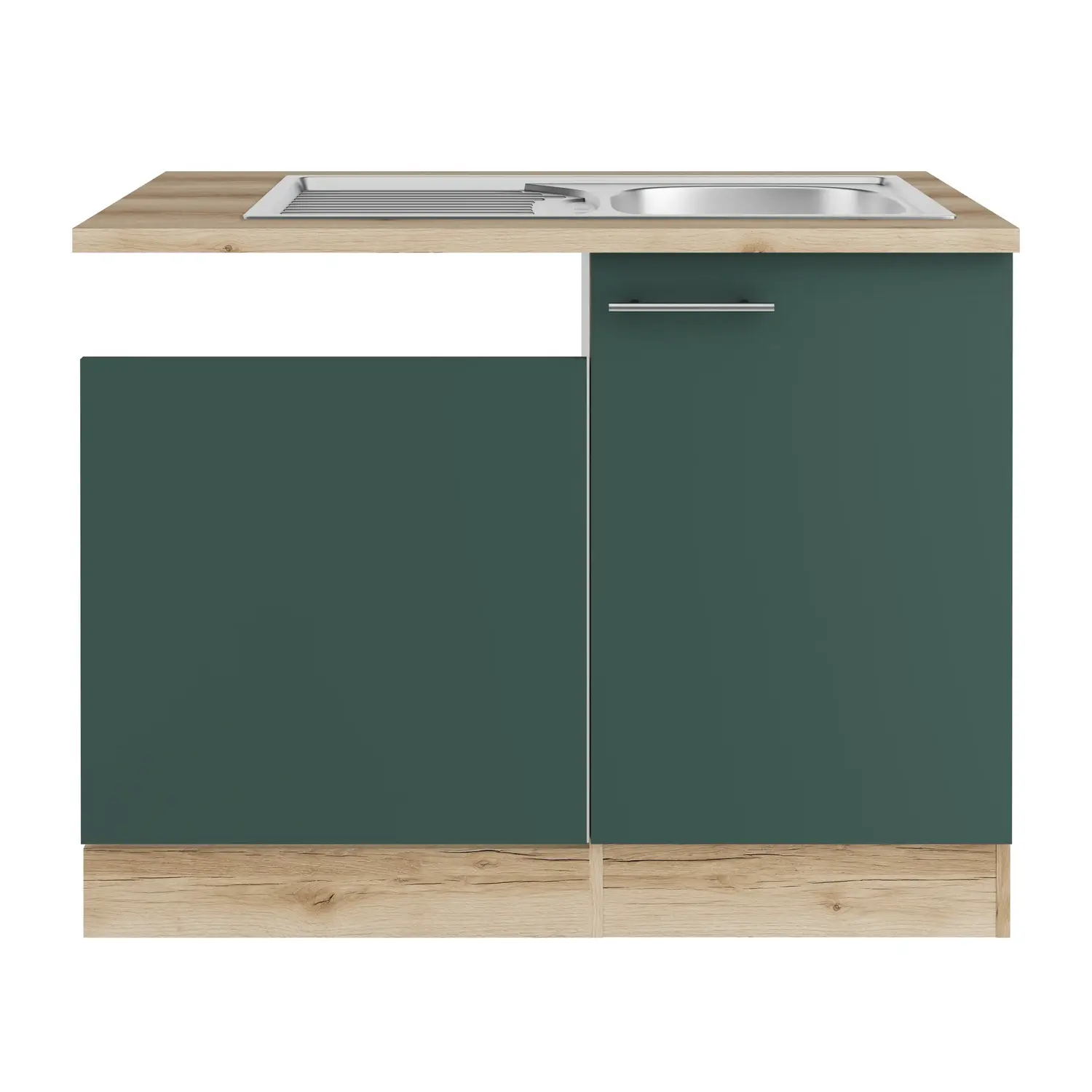 Spülenschrank-Set OPTIFIT Savona 110 cm Steingrün