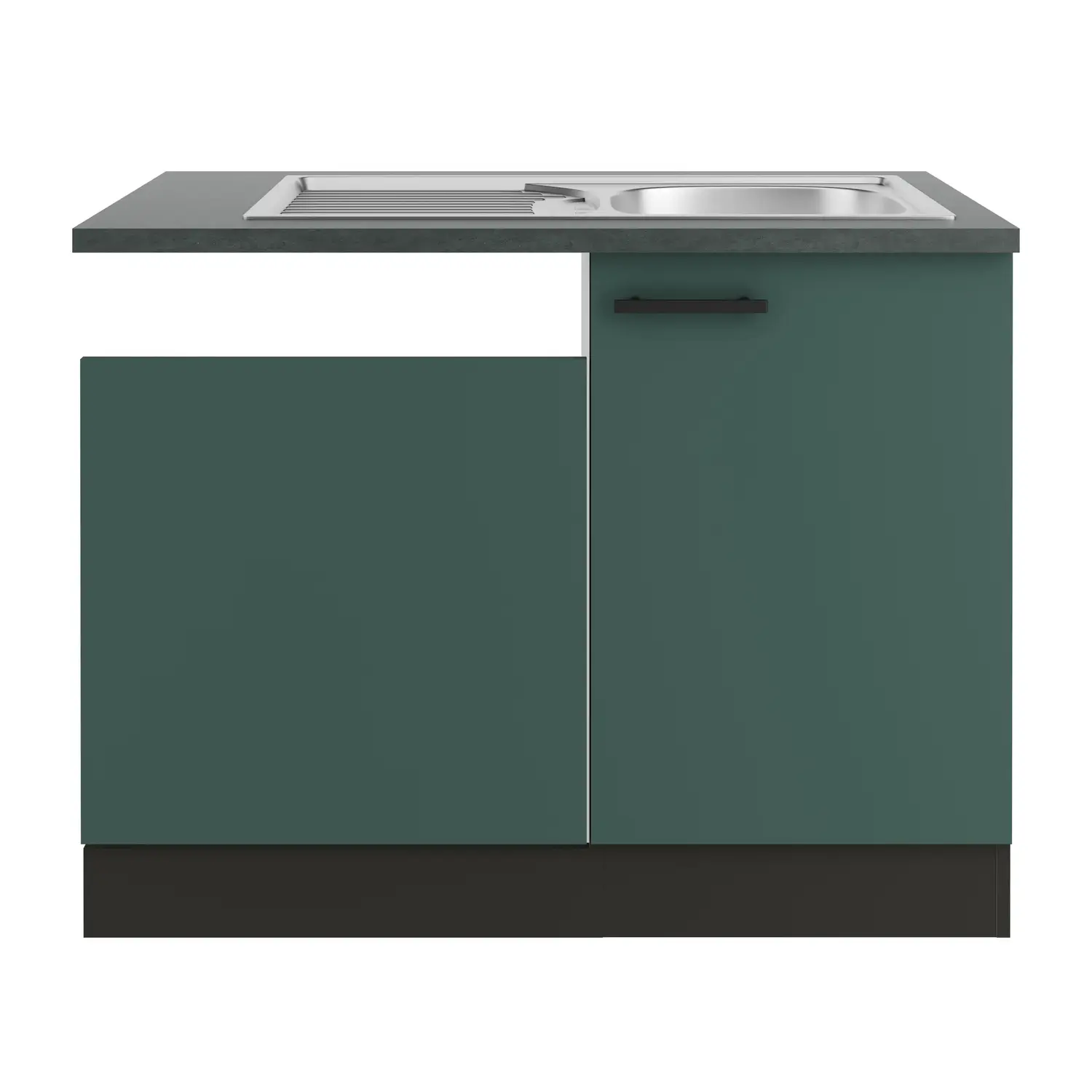 Spülenschrank-Set OPTIFIT Verona 110 cm Steingrün