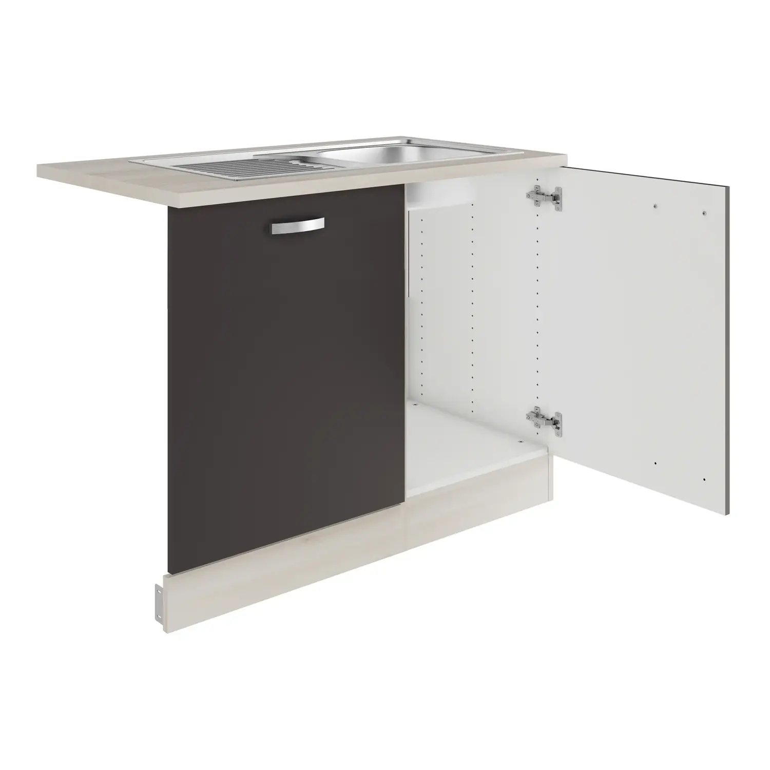Spülenschrank-Set OPTIFIT Faro 110 cm Anthrazit