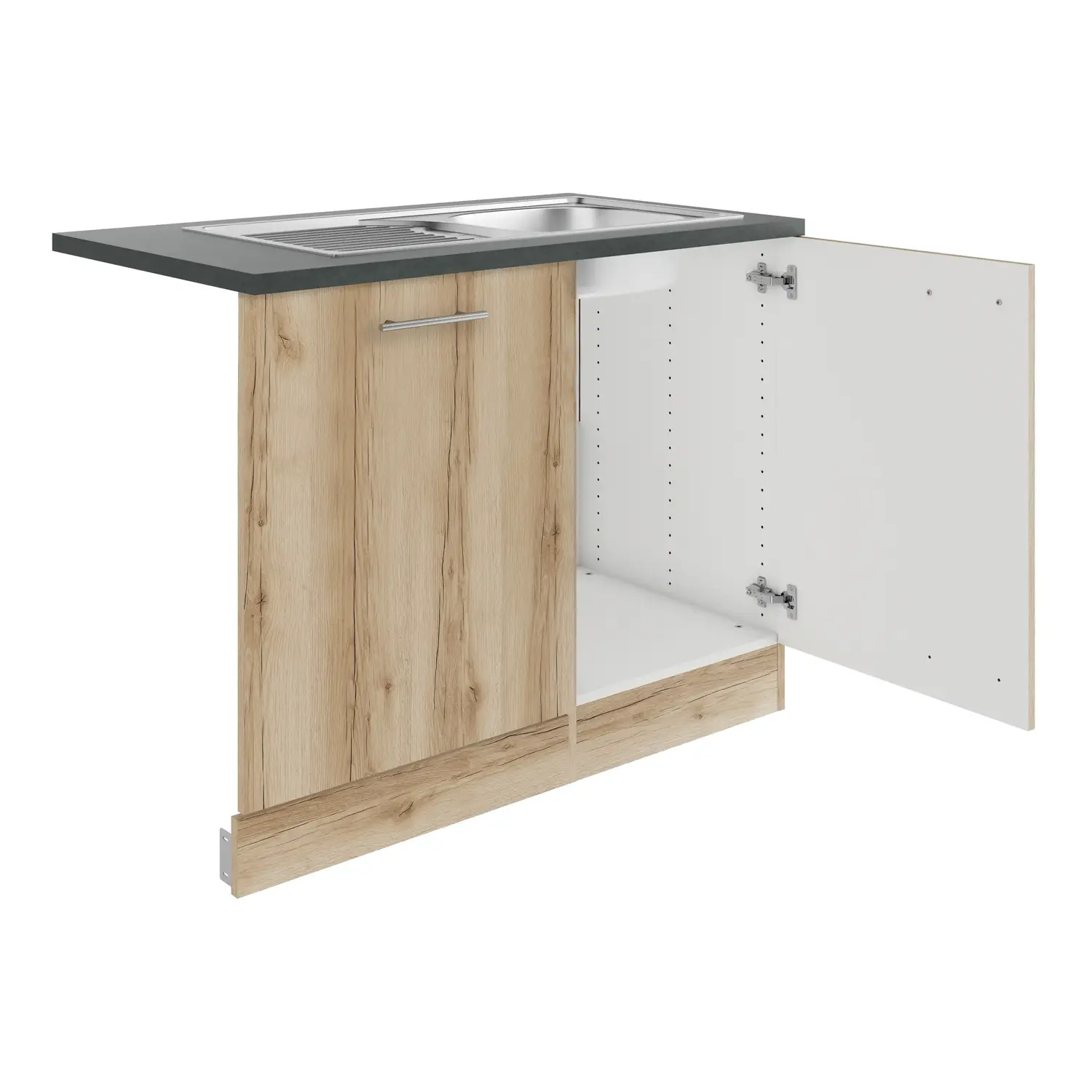 Spülenschrank-Set OPTIFIT Livorno 110 cm Wildeiche