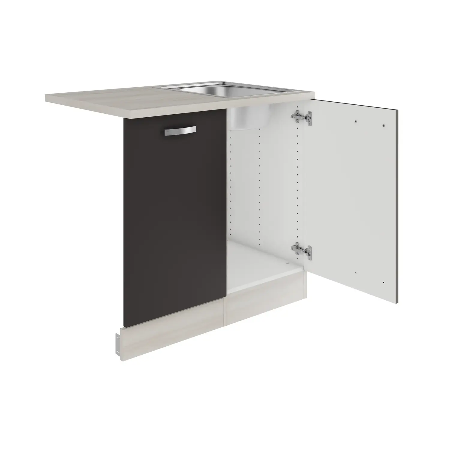 Spülenschrank-Set OPTIFIT Faro 90 cm Anthrazit