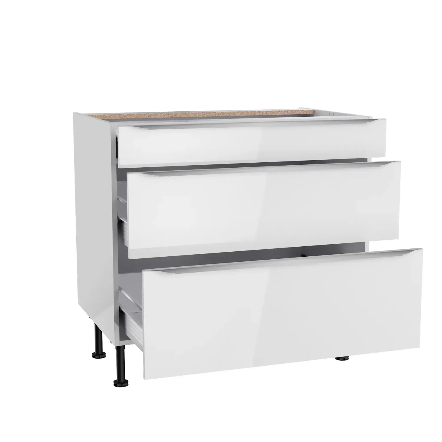 Auszugschrank OPTIFIT Arvid 90 cm Weiß Glanz