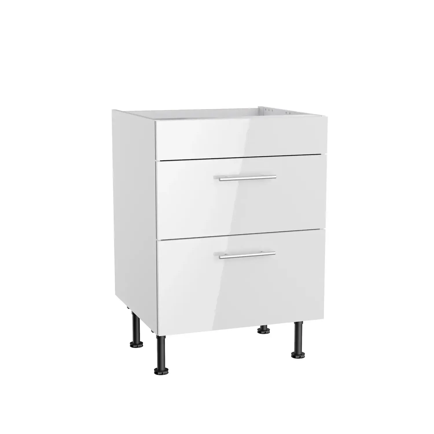 Unterschrank für Glaskeramikkochfeld OPTIFIT Rurik 60 cm Weiß Glanz