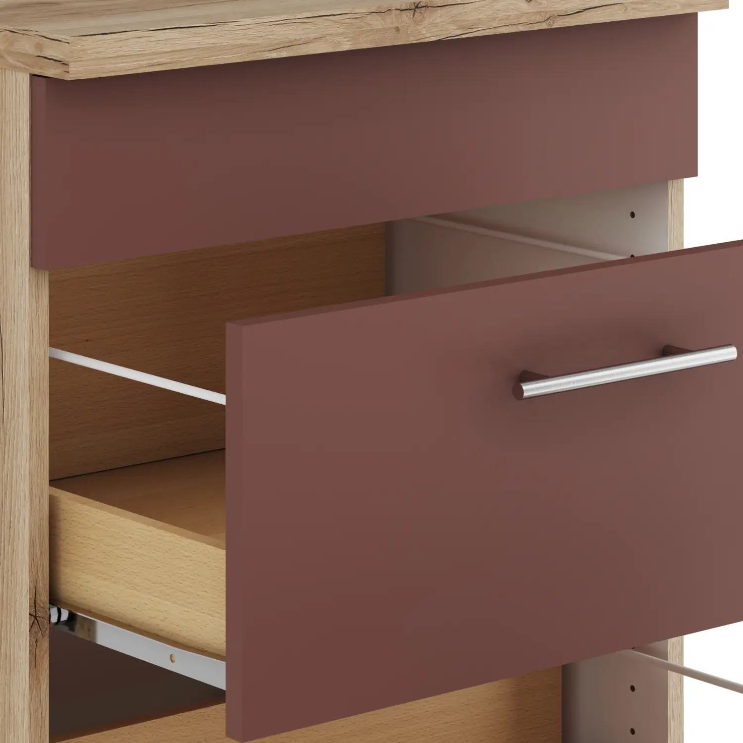Unterschrank für Glaskeramikkochfeld OPTIFIT Bari 60 cm Rostrot