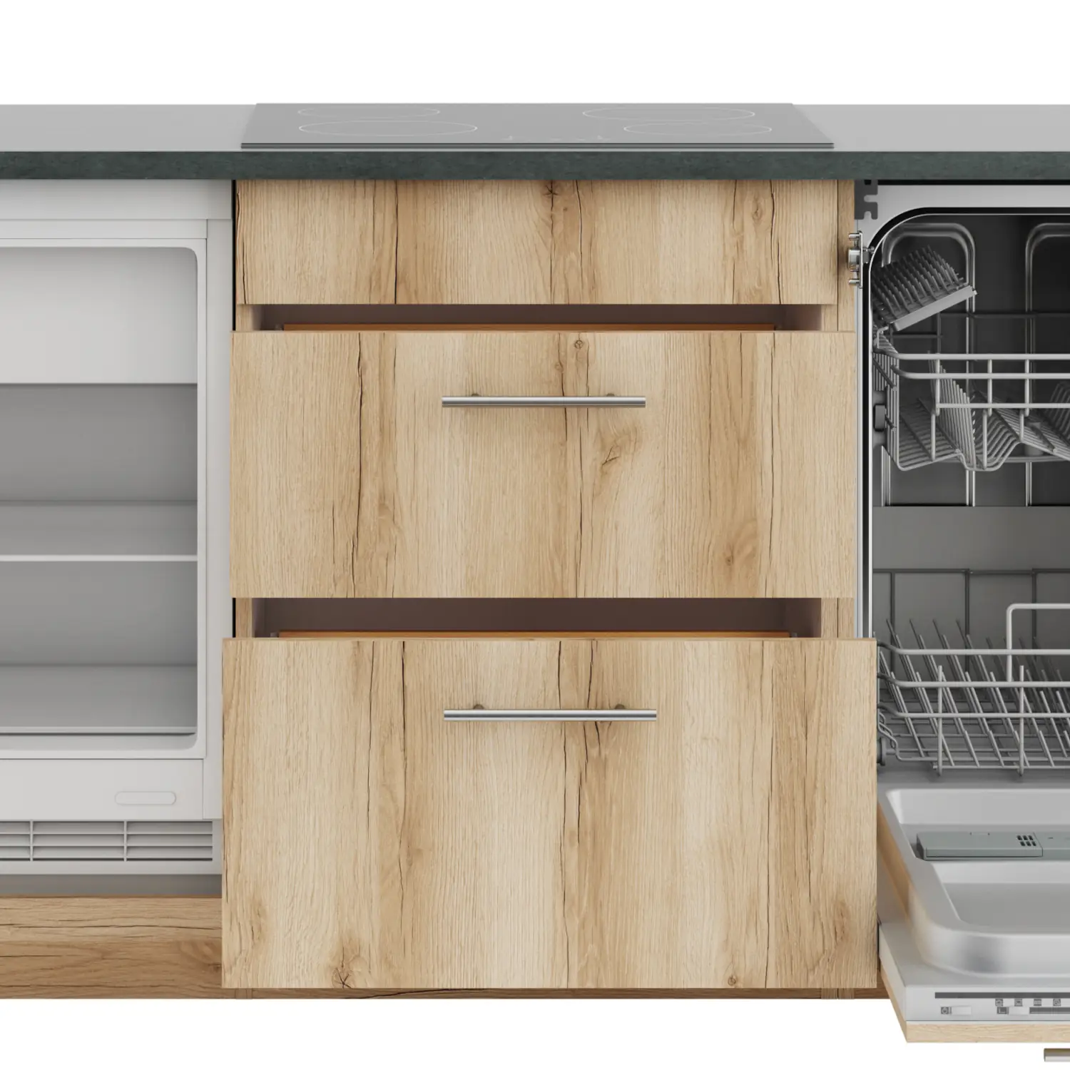 Unterschrank für Glaskeramikkochfeld OPTIFIT Livorno 60 cm Wildeiche