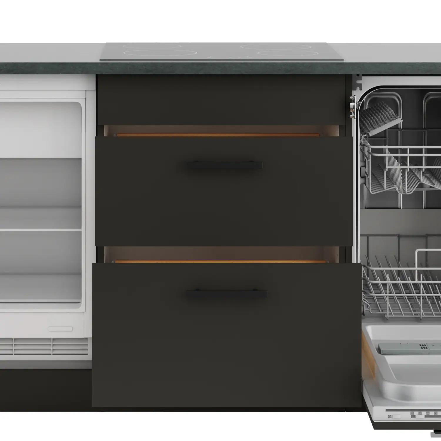 Unterschrank für Glaskeramikkochfeld OPTIFIT Madrid 60 cm Anthrazit