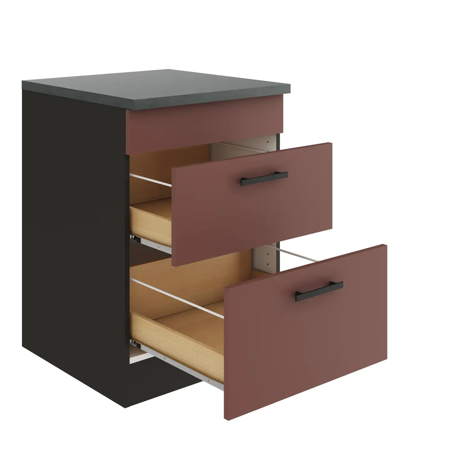 Unterschrank für Glaskeramikkochfeld OPTIFIT Nizza 60 cm Rostrot
