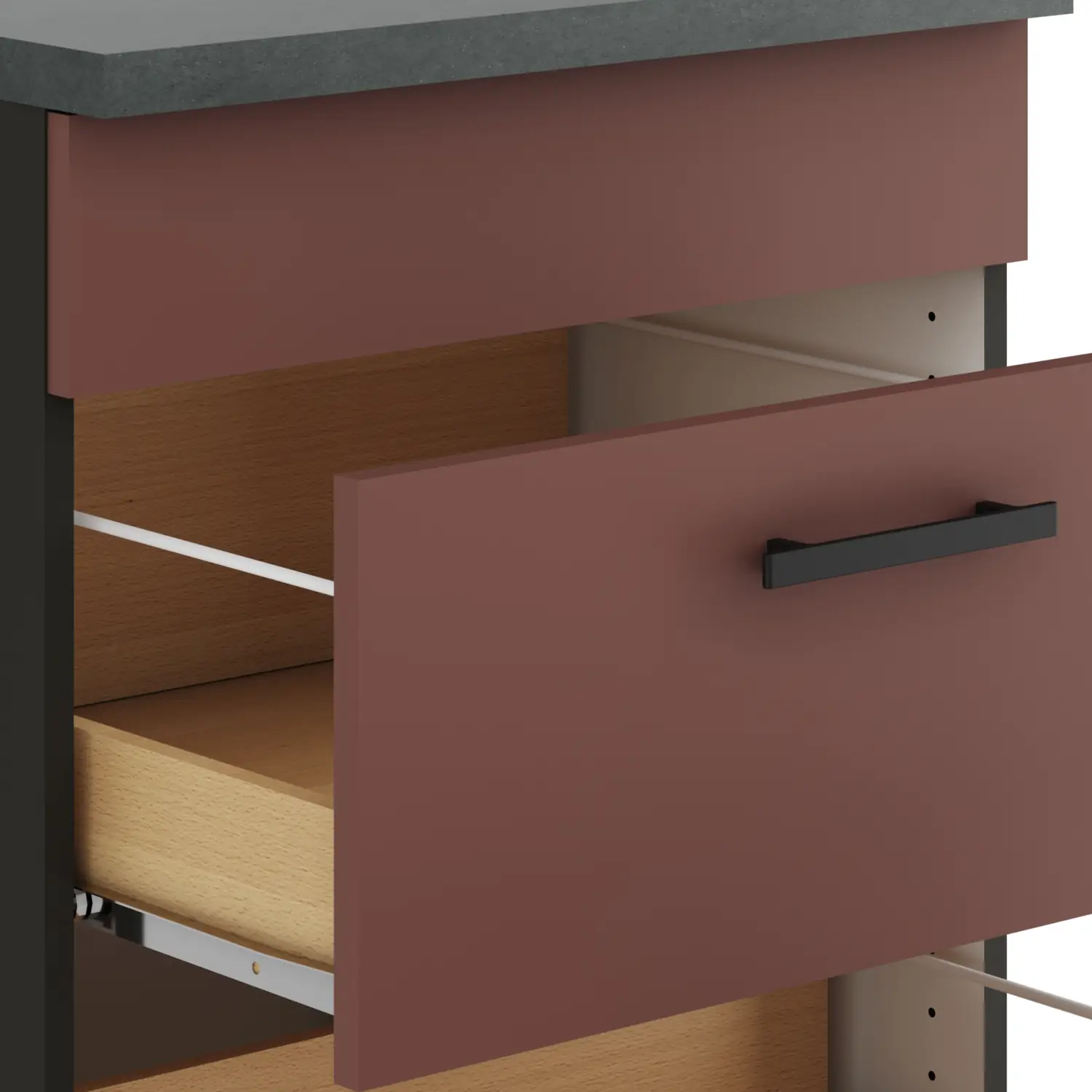 Unterschrank für Glaskeramikkochfeld OPTIFIT Nizza 60 cm Rostrot