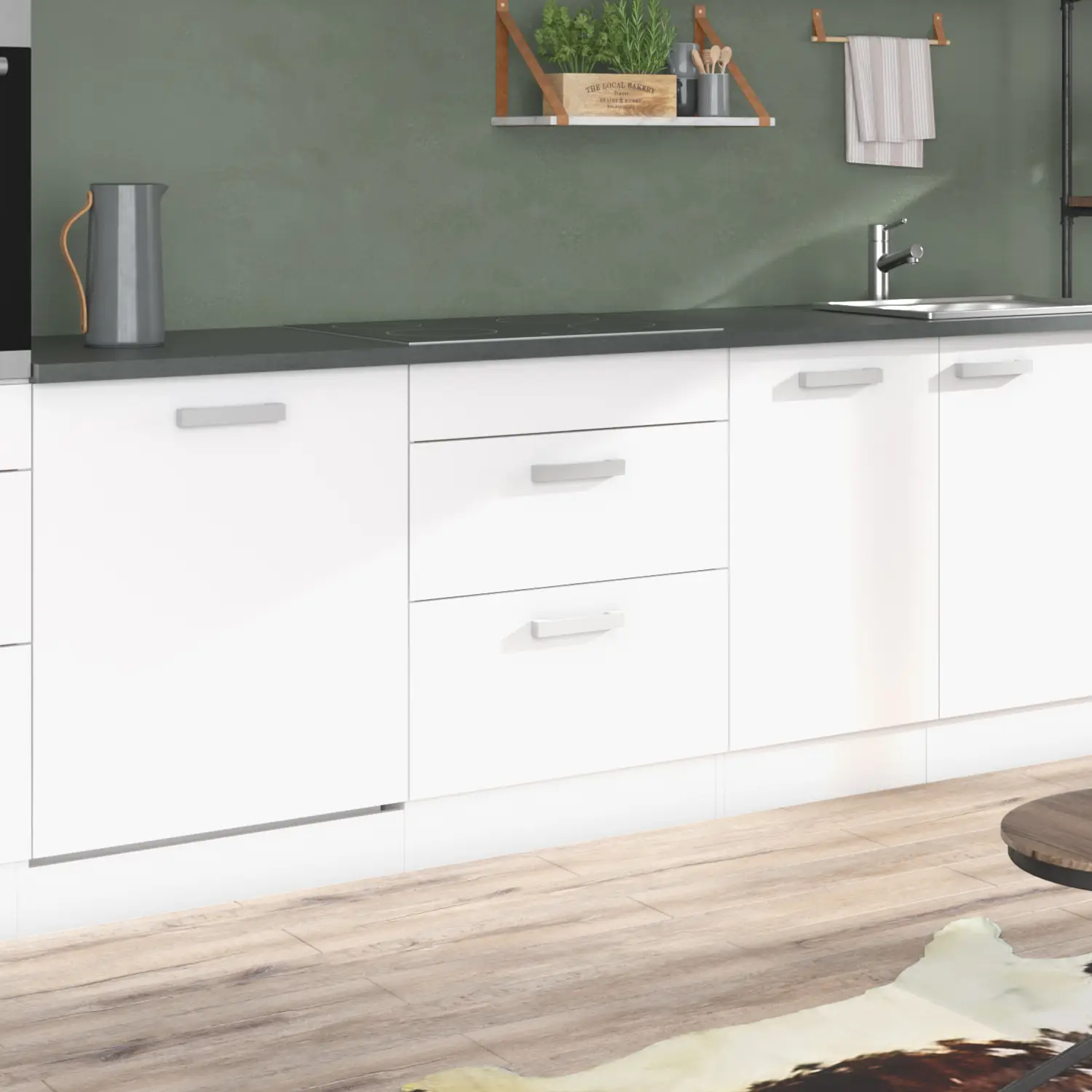 Unterschrank für Glaskeramikkochfeld OPTIFIT Oslo 60 cm Weiß