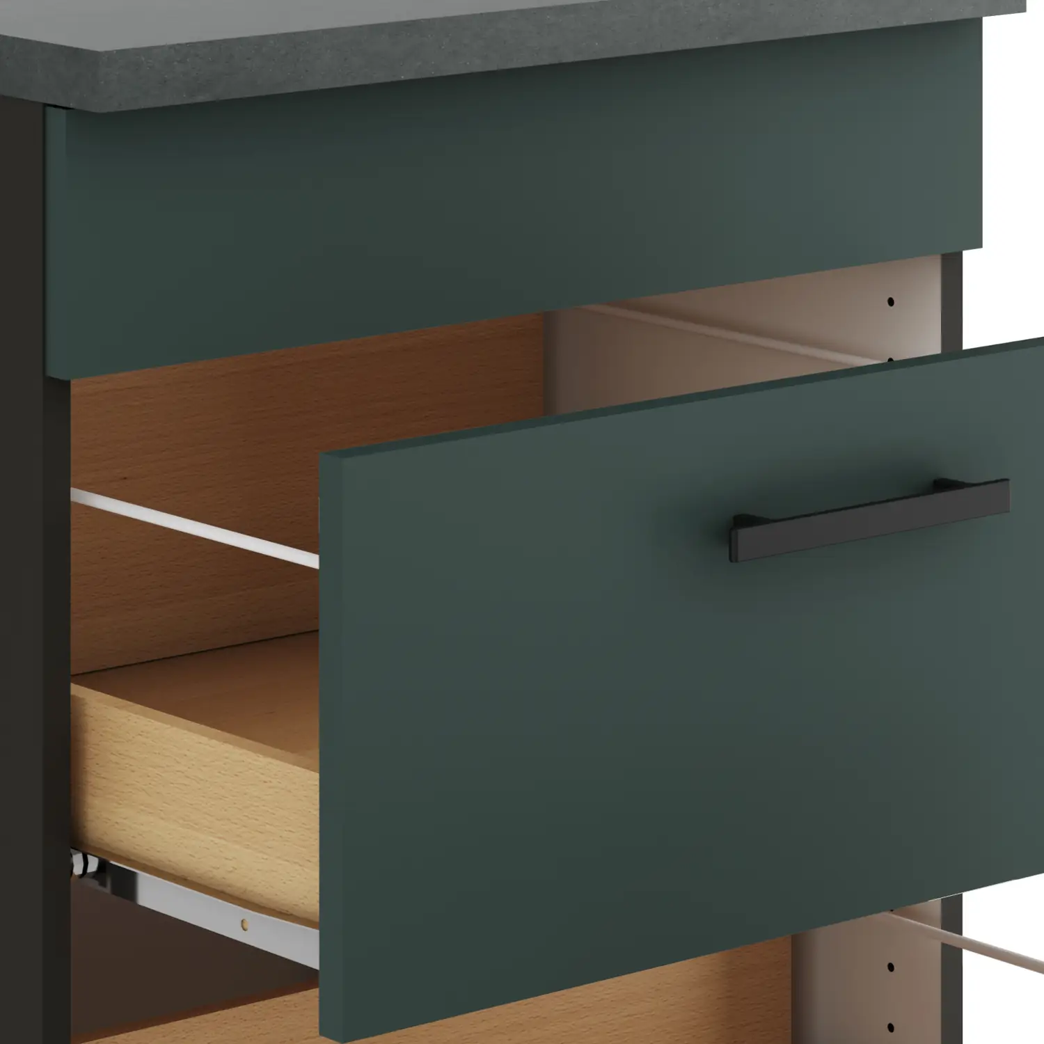 Unterschrank für Glaskeramikkochfeld OPTIFIT Verona 60 cm Steingrün