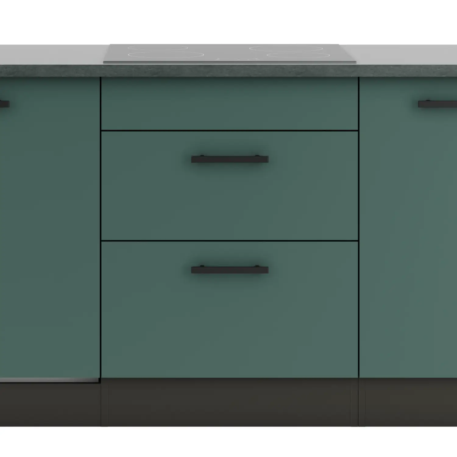 Unterschrank für Glaskeramikkochfeld OPTIFIT Verona 60 cm Steingrün
