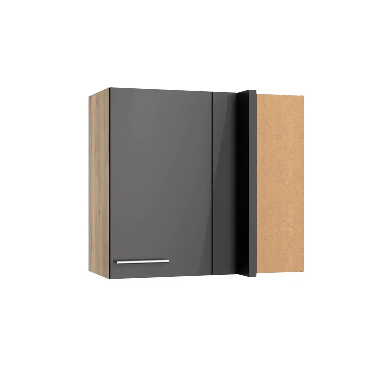 Eckhängeschrank OPTIFIT Jonte 80 cm Anthrazit Glanz