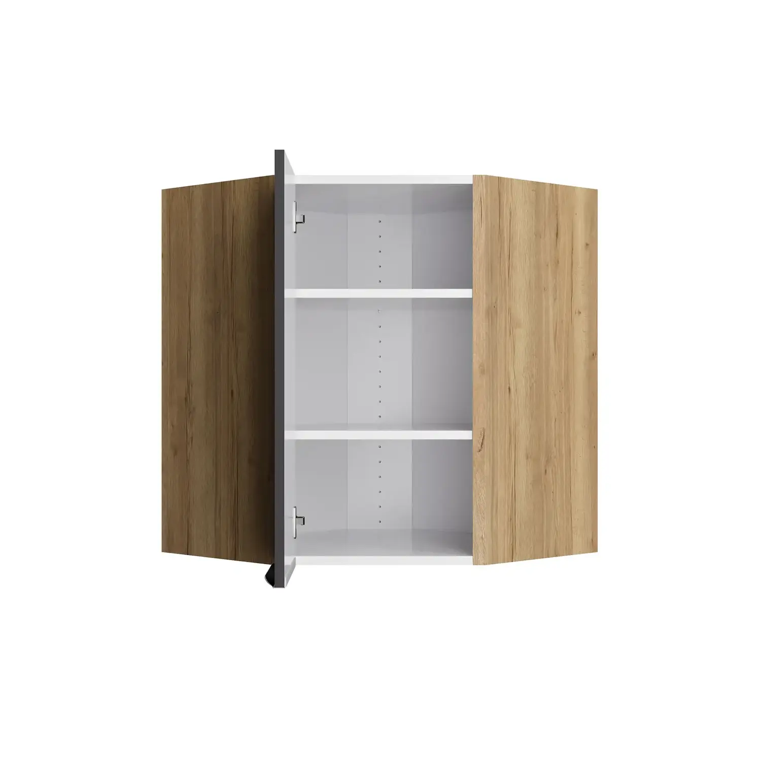 Eckhängeschrank OPTIFIT Linus 60 x 60 cm Anthrazit Glanz