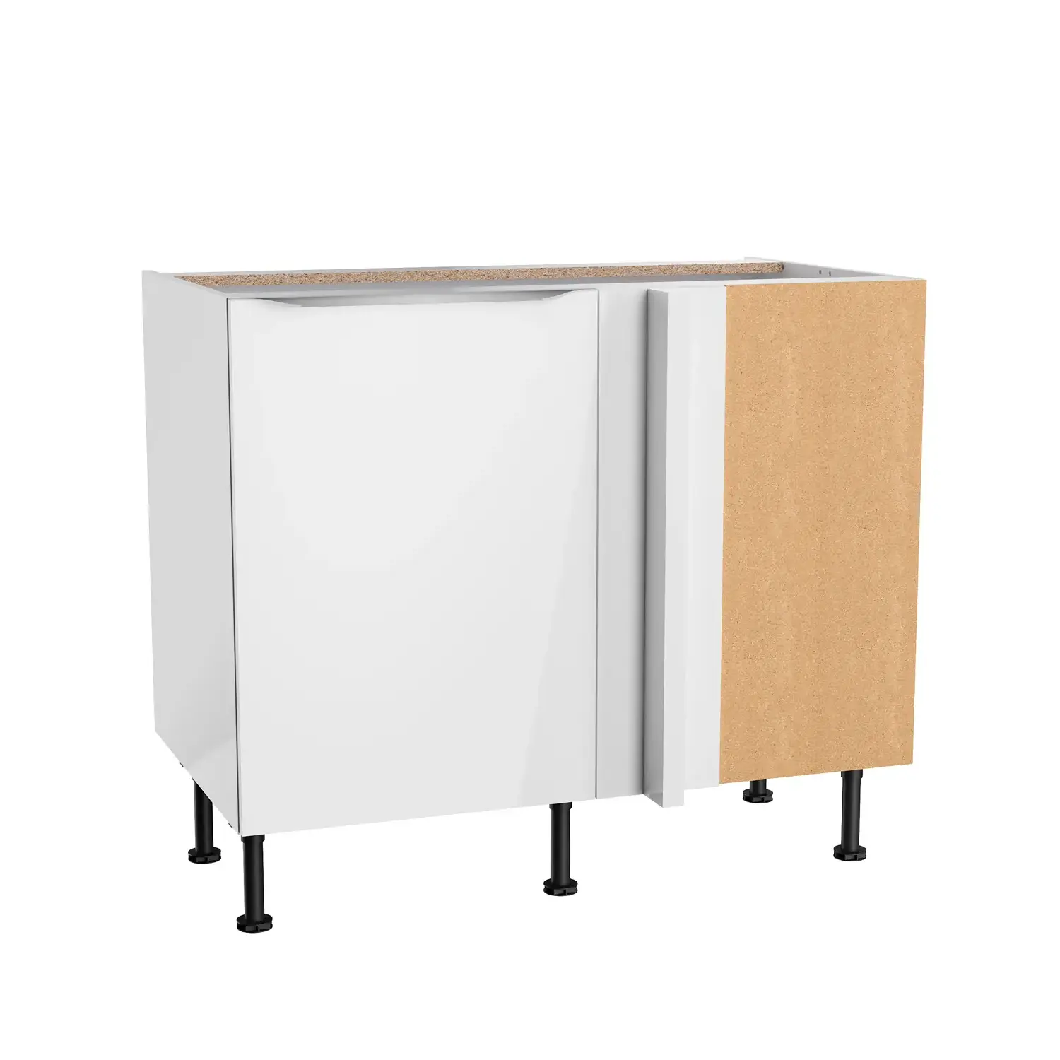 Eckunterschrank OPTIFIT Arvid 100 cm Weiß Glanz