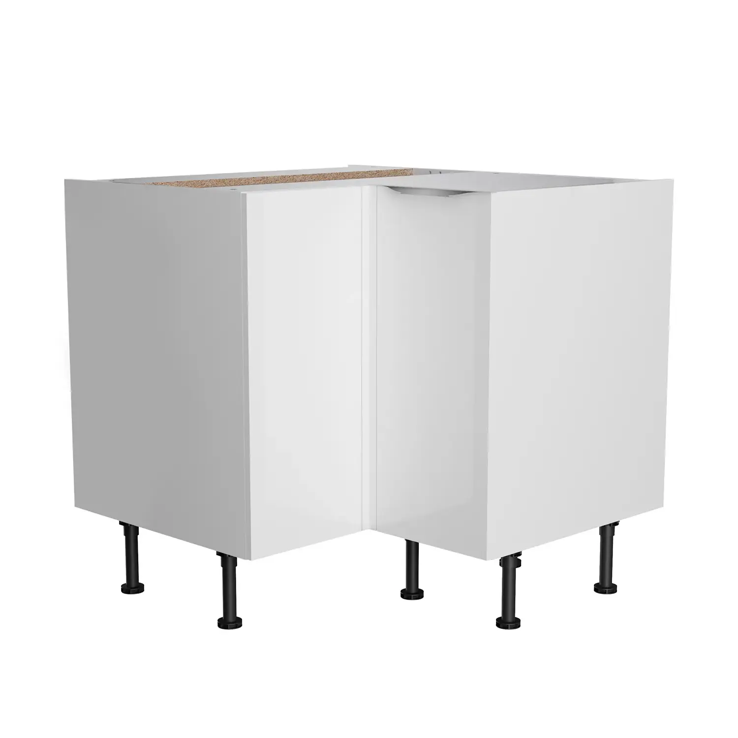 Eckunterschrank OPTIFIT Arvid 90 x 90 cm Weiß Glanz