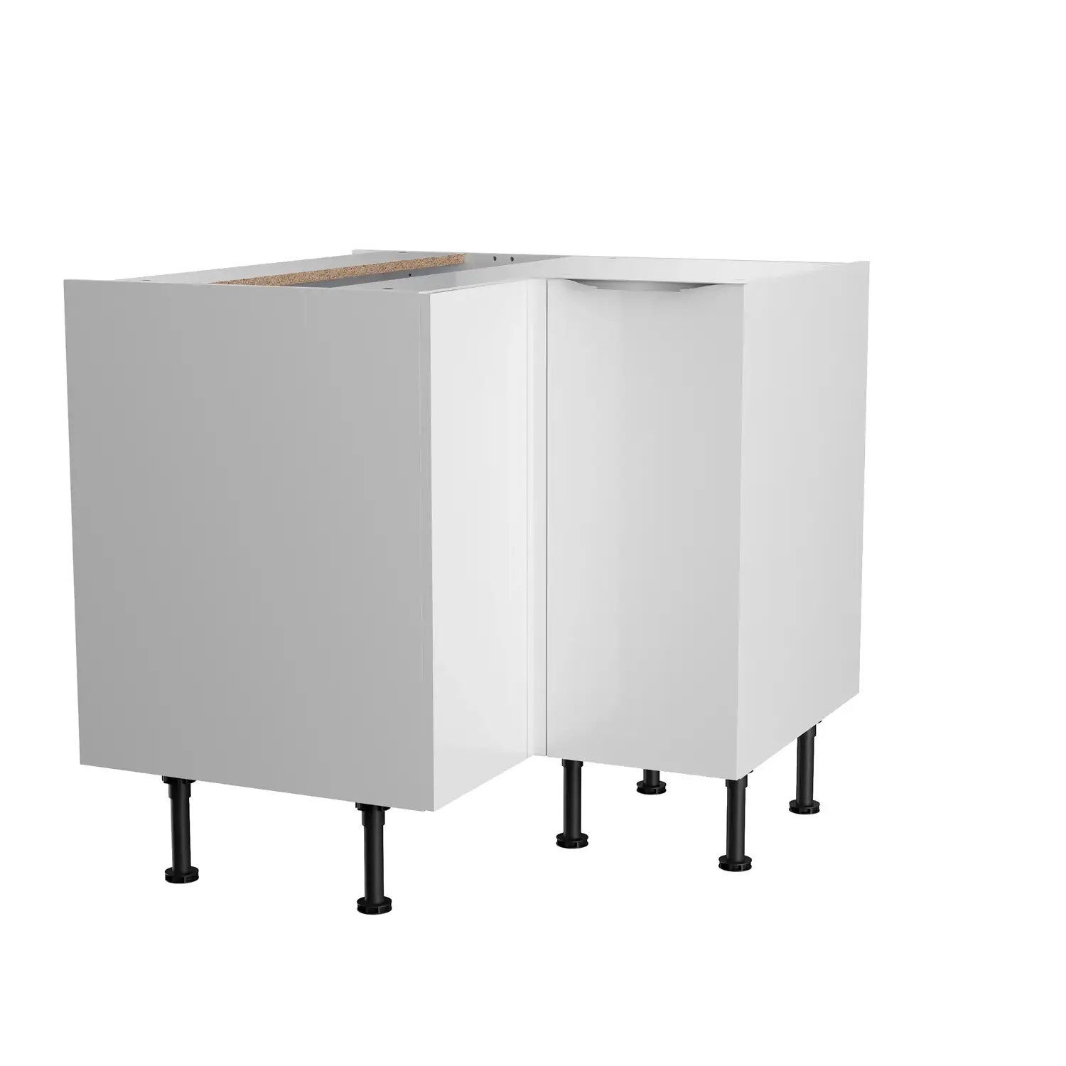 Eckunterschrank OPTIFIT Arvid 90 x 90 cm Weiß Glanz