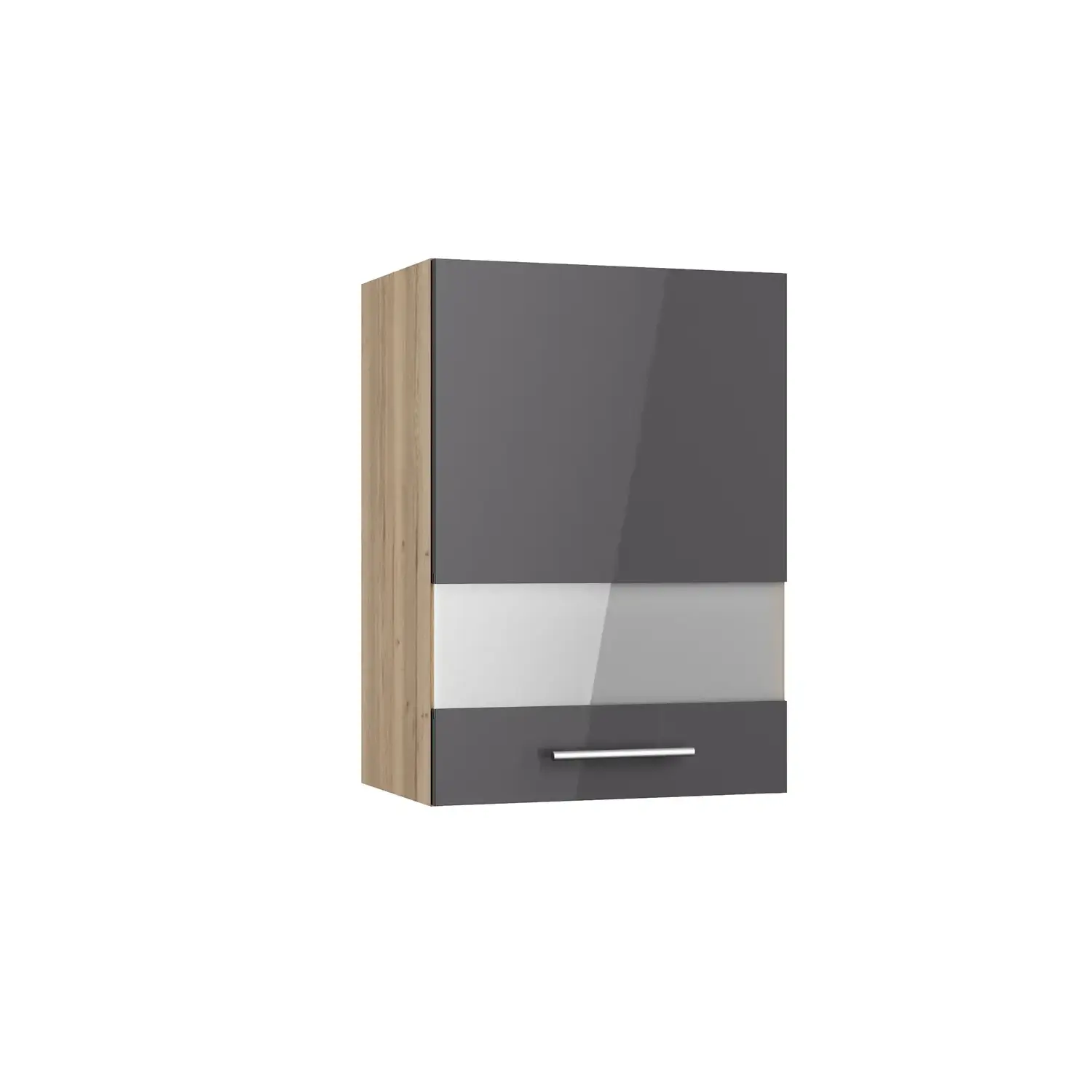 Hängeschrank mit Glastür OPTIFIT Jonte 50 cm Anthrazit Glanz