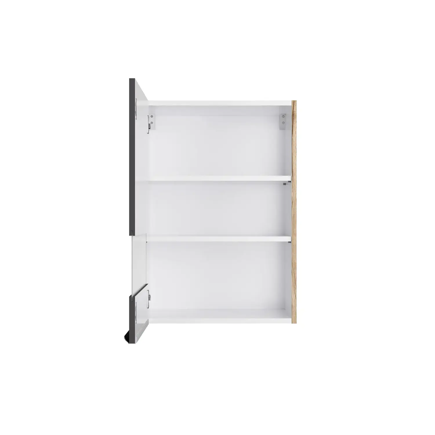 Hängeschrank mit Glastür OPTIFIT Linus 50 cm Anthrazit Glanz